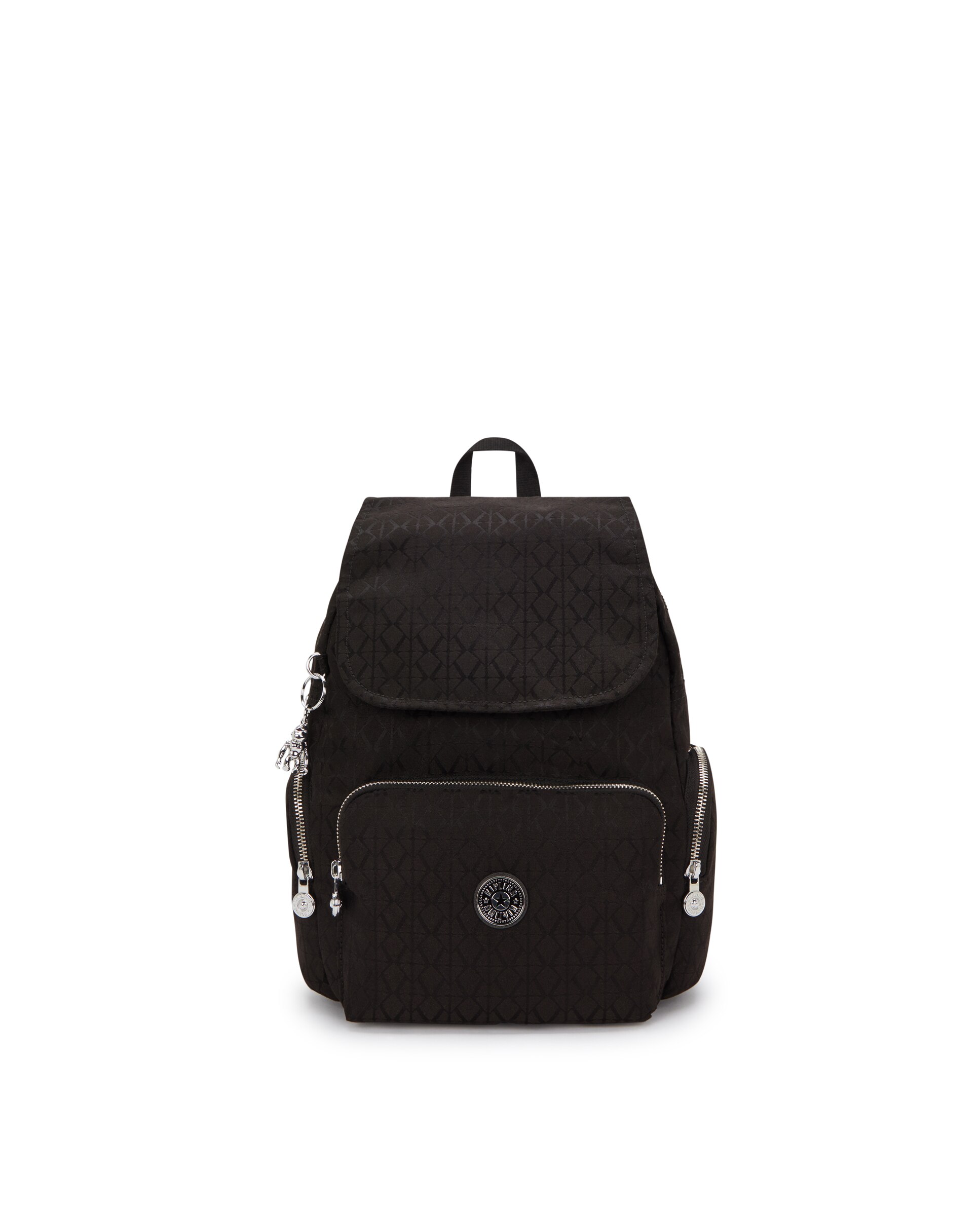 Mochila de mujer mediana son solapa - Kipling - Negro Negro-1