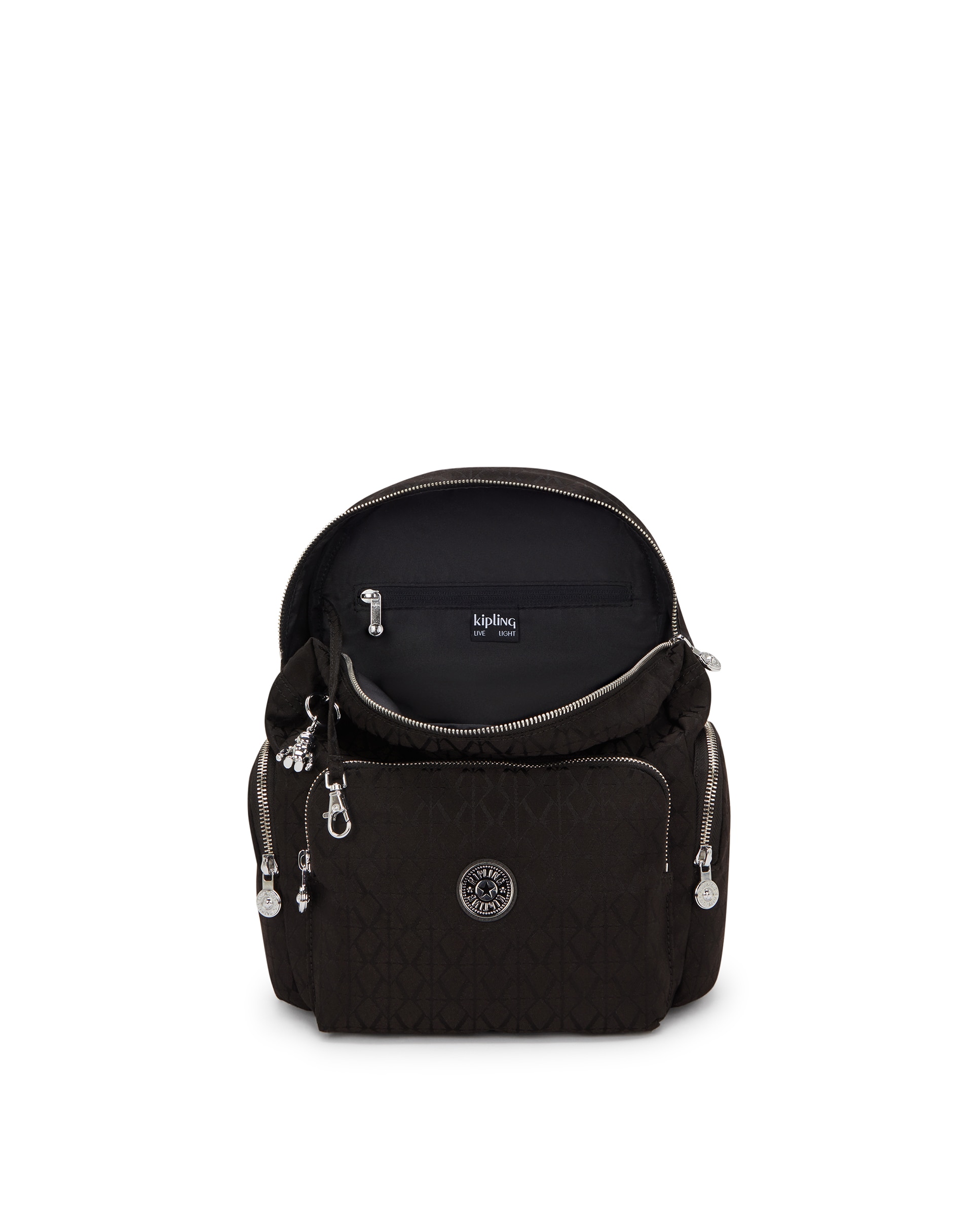 Mochila de mujer mediana son solapa - Kipling - Negro Negro-3