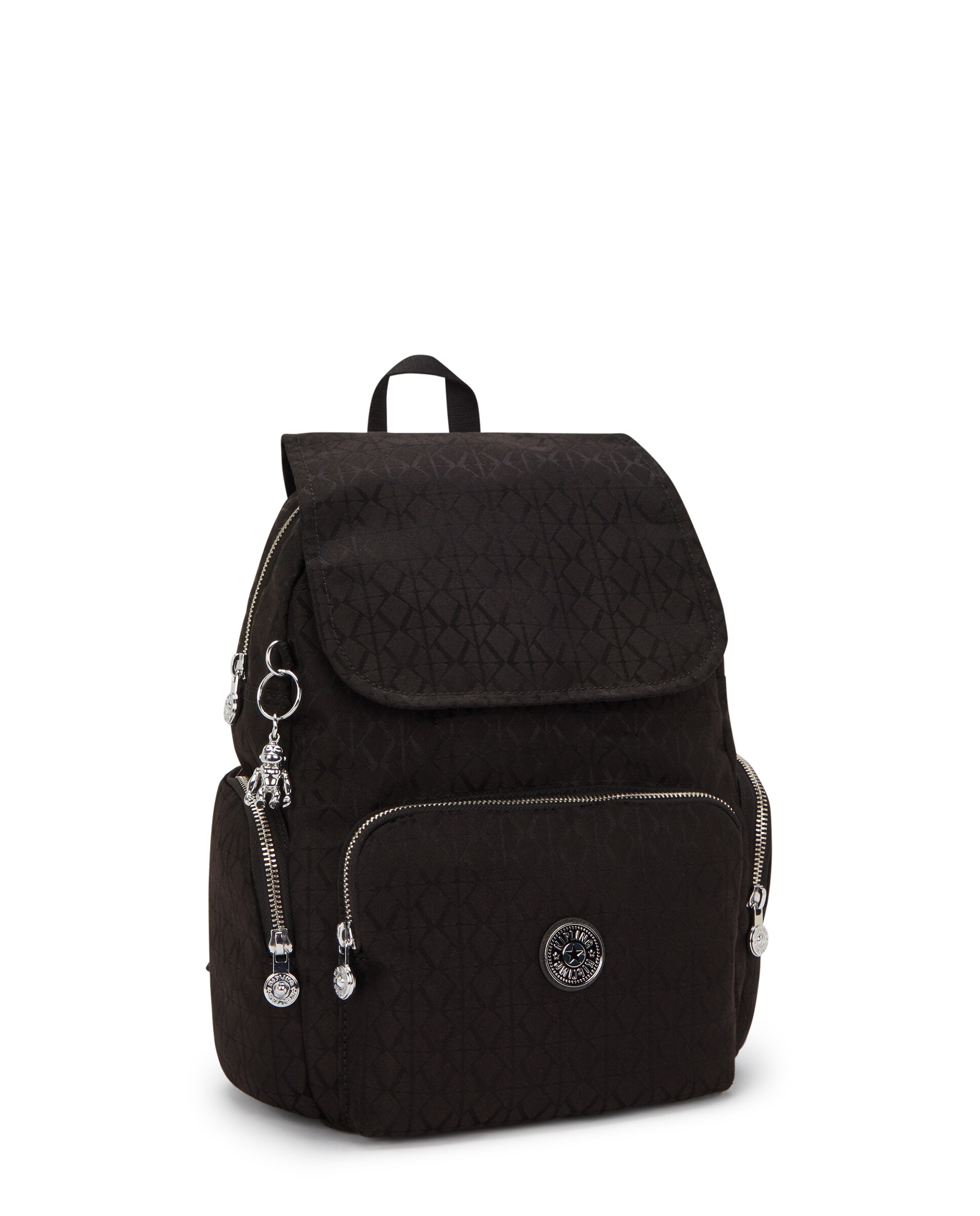 Mochila de mujer mediana son solapa - Kipling - Negro Negro-5