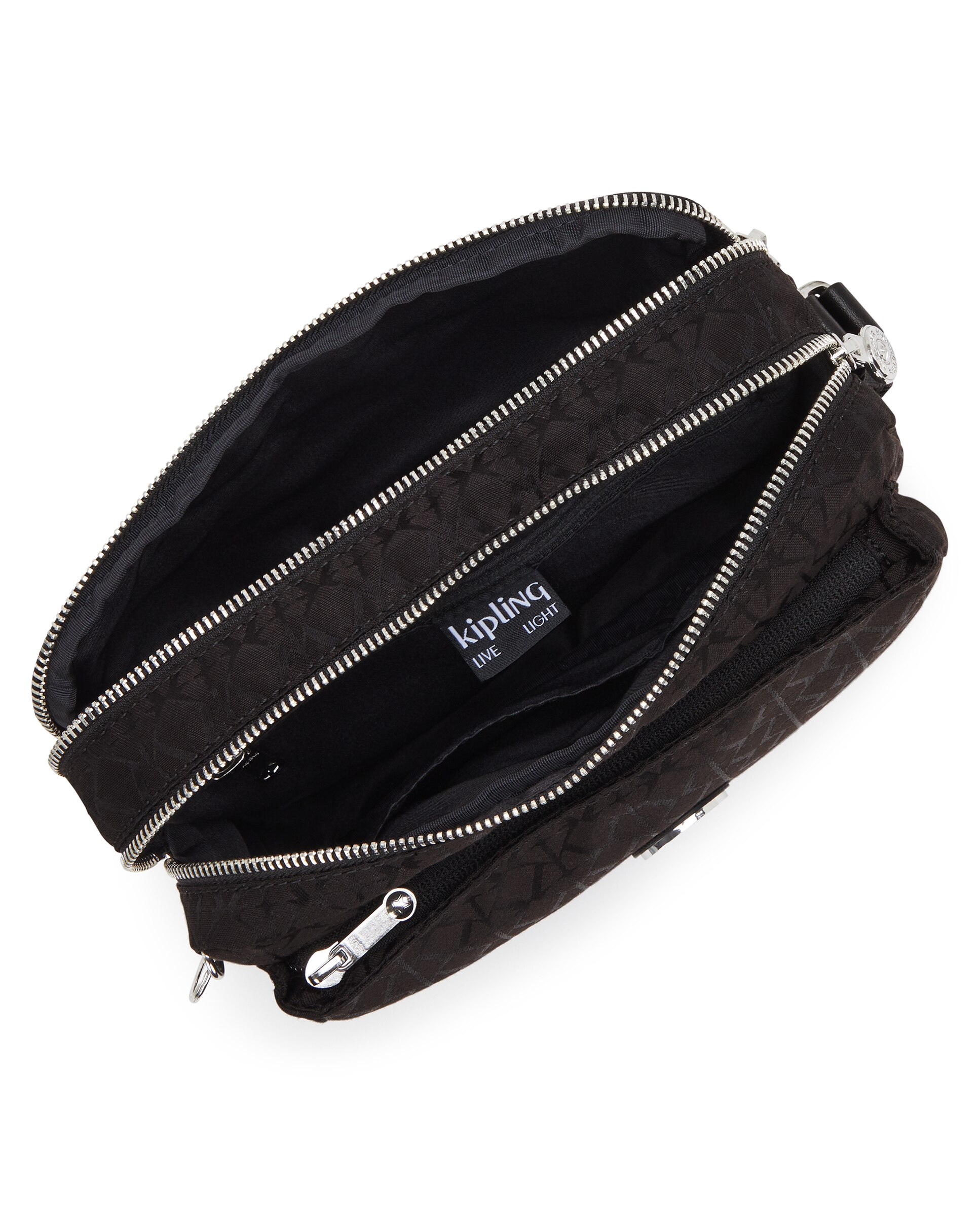 Bandolera de mujer mediana con correa ajustable para el hombro - Kipling - Negro Negro-3