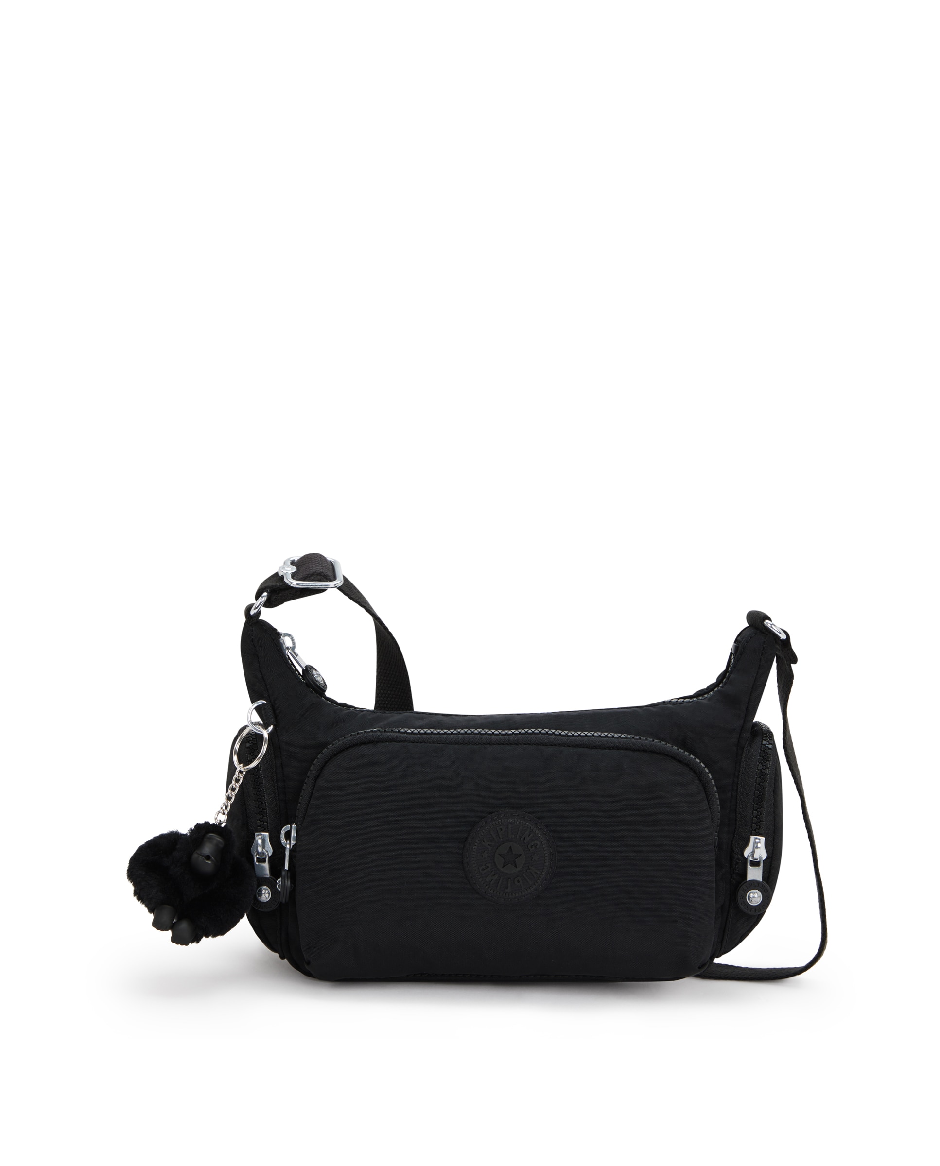 Bandolera de mujer pequeña con cremallera y bolsillos exteriores - Kipling - Negro Negro-1