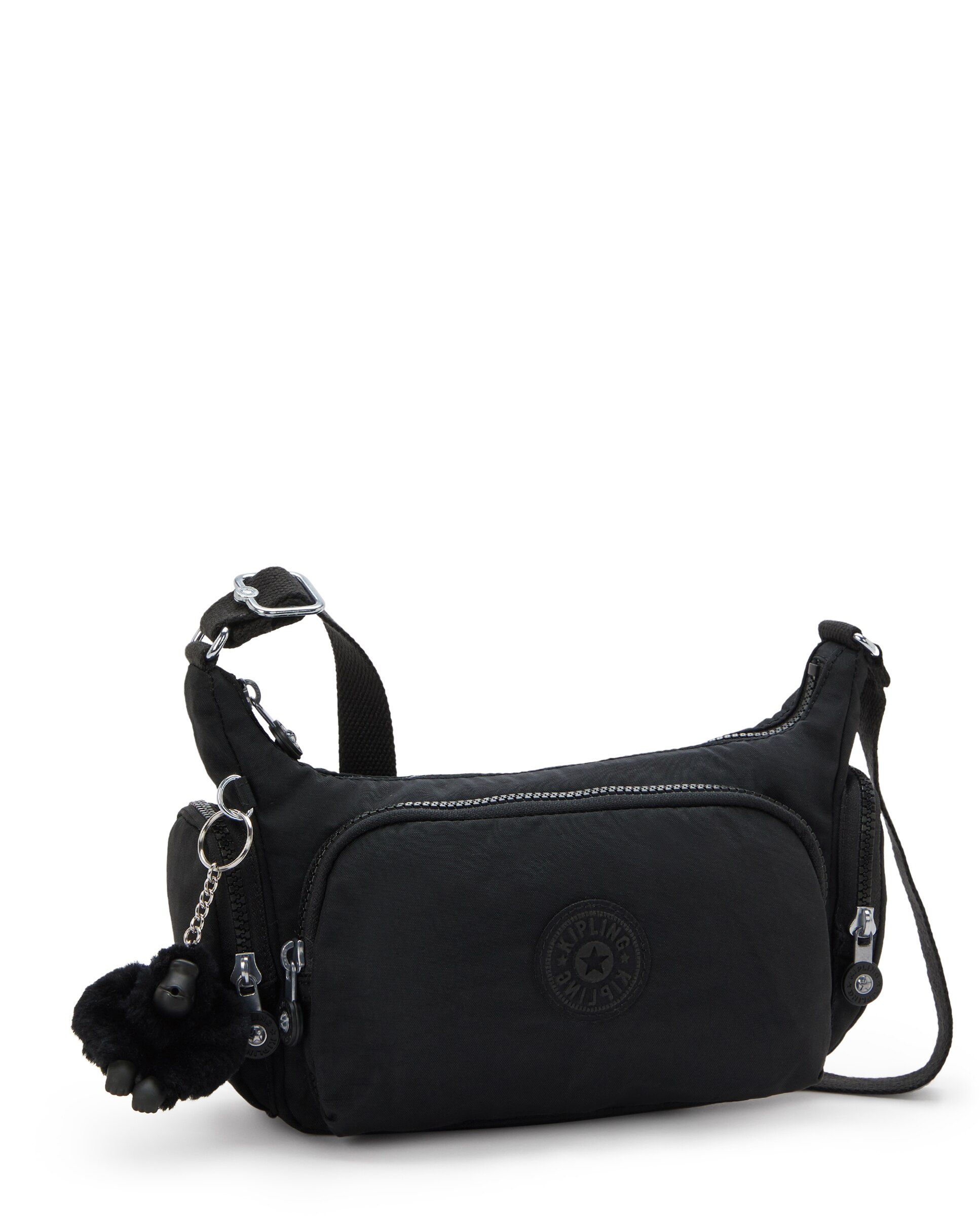 Bandolera de mujer pequeña con cremallera y bolsillos exteriores - Kipling - Negro Negro-4