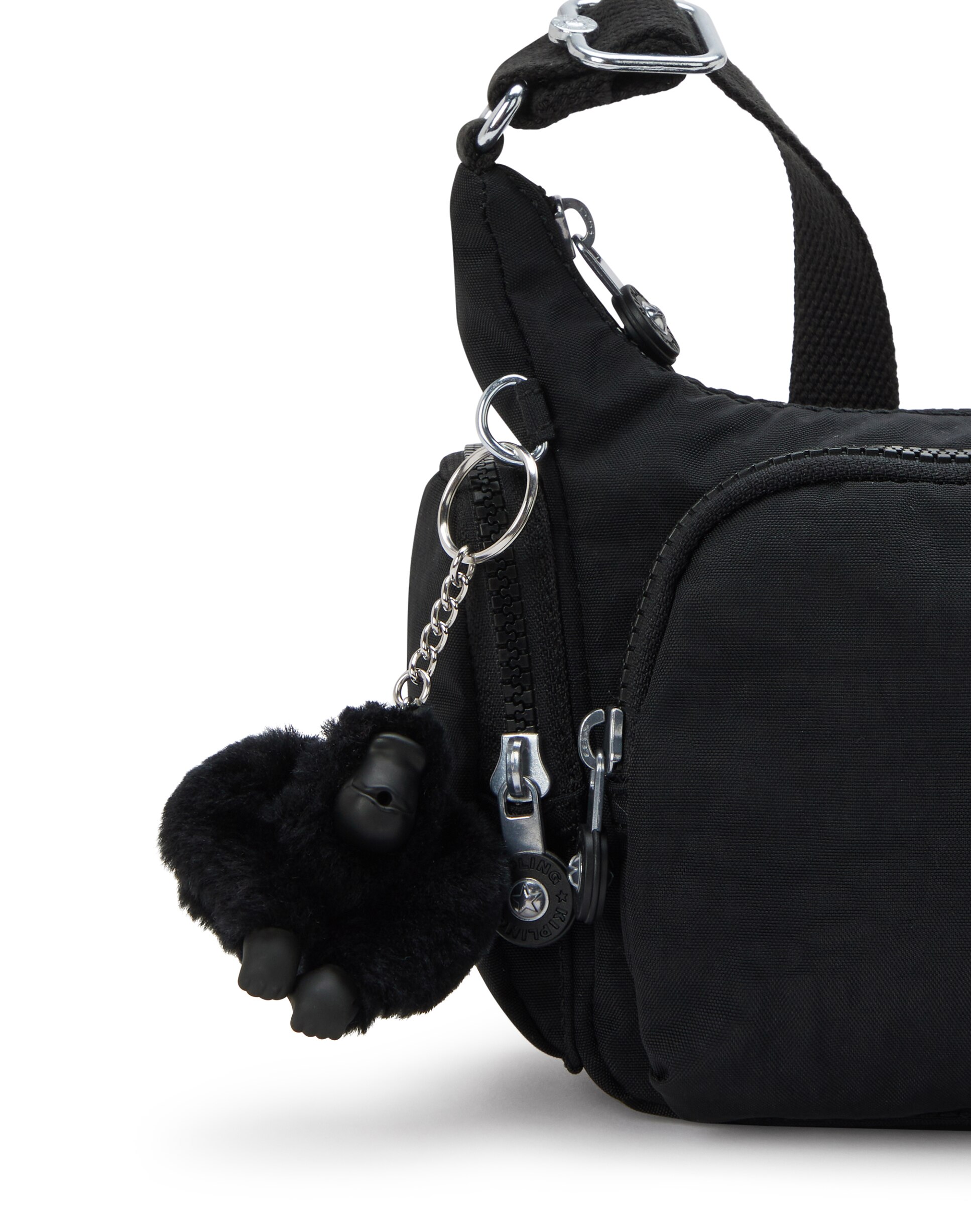Bandolera de mujer pequeña con cremallera y bolsillos exteriores - Kipling - Negro Negro-5