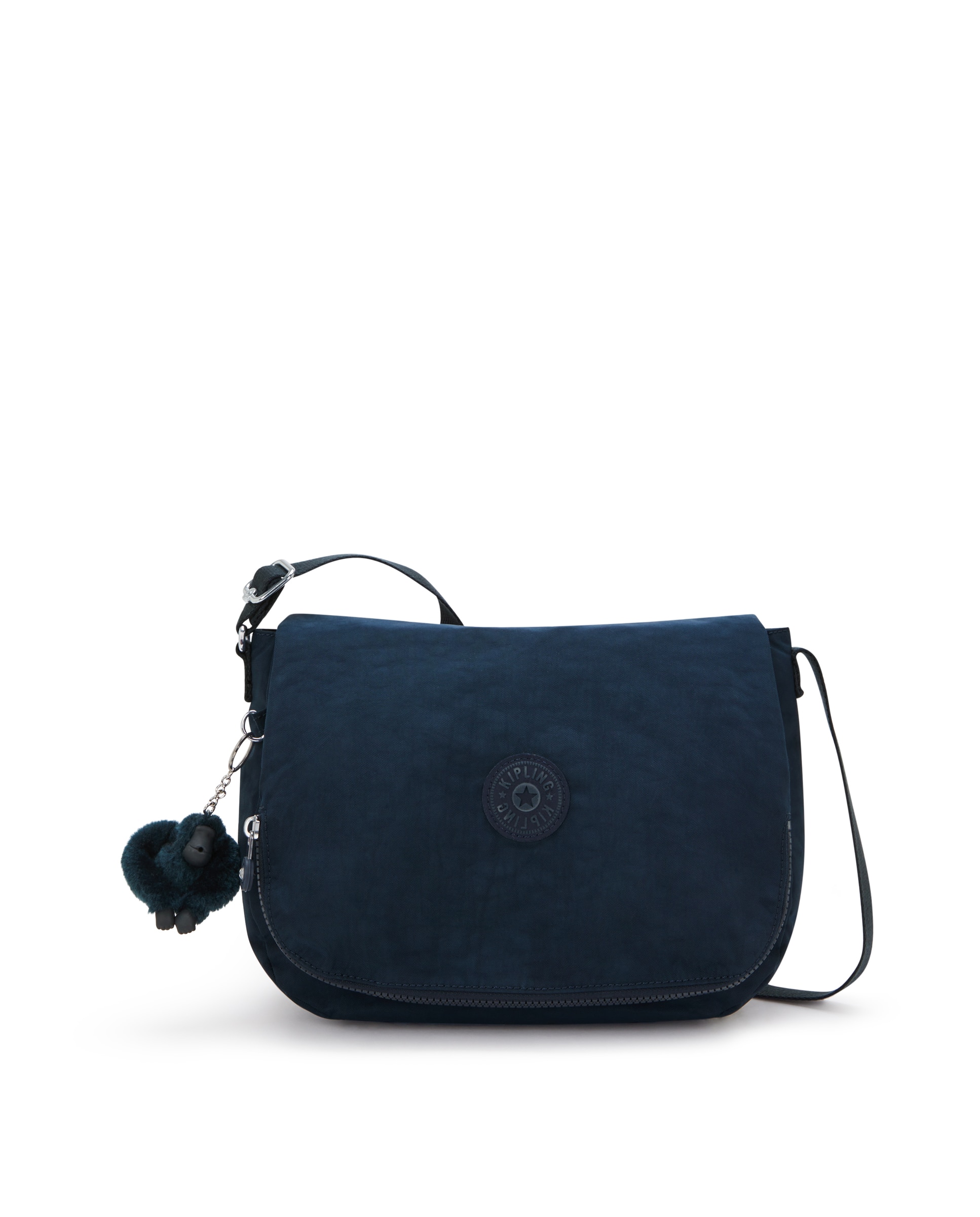 Bandolera de mujer mediana son solapa y llavero - Kipling - Azul marino Azul marino-1