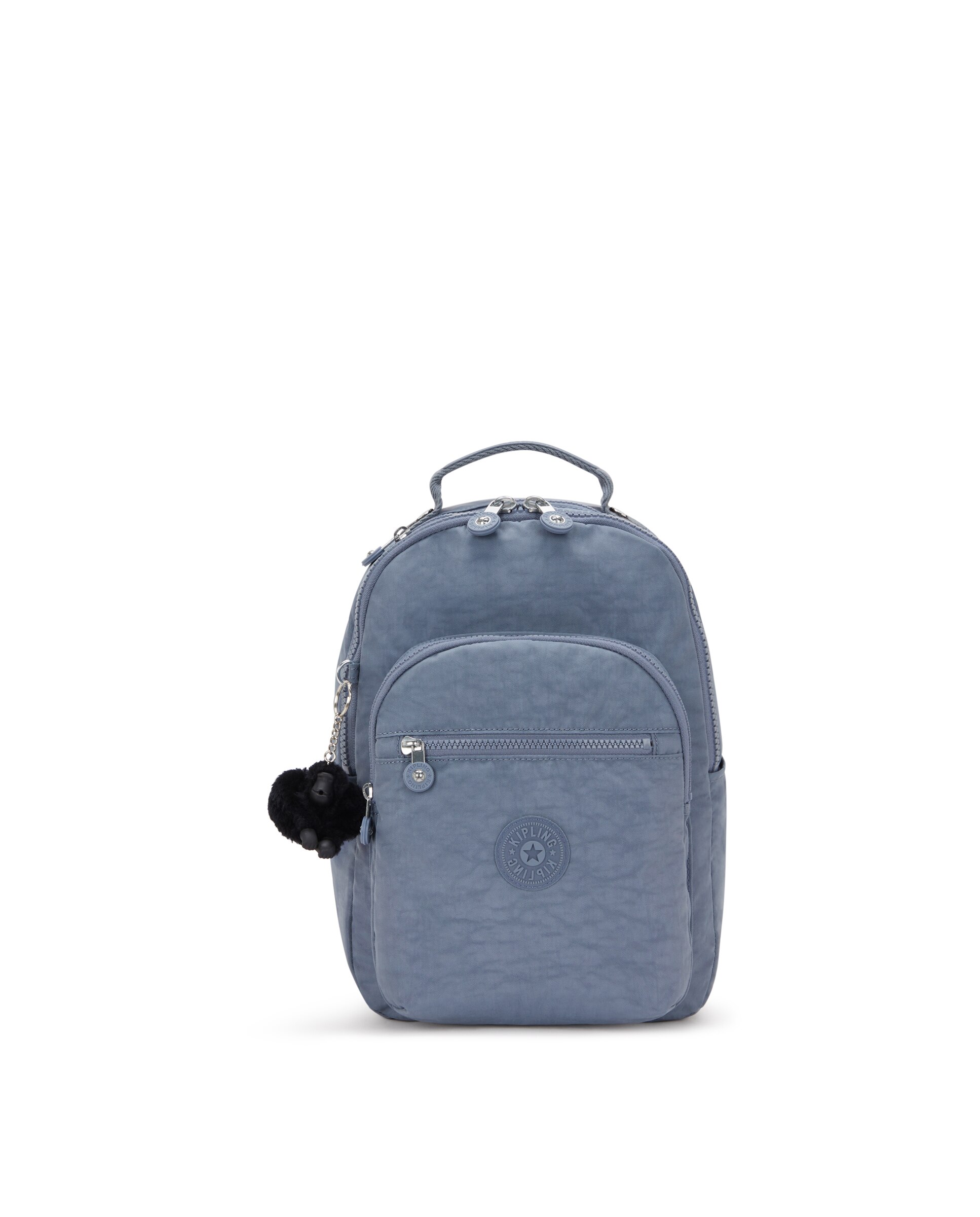 Mochila de mujer pequeña con cremallera y funda para tablet - Kipling - Azul grisáceo Azul grisáceo-1