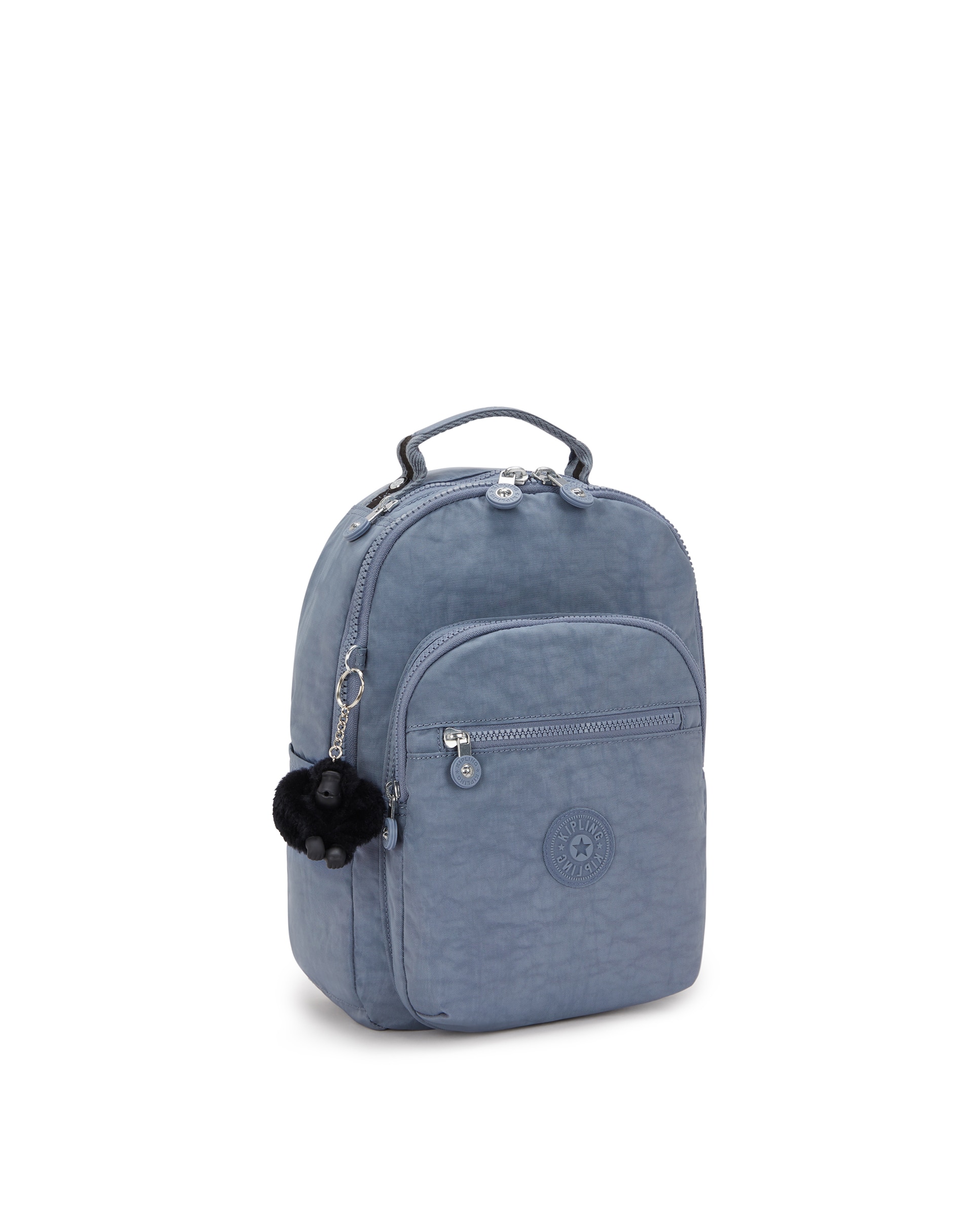 Mochila de mujer pequeña con cremallera y funda para tablet - Kipling - Azul grisáceo Azul grisáceo-4