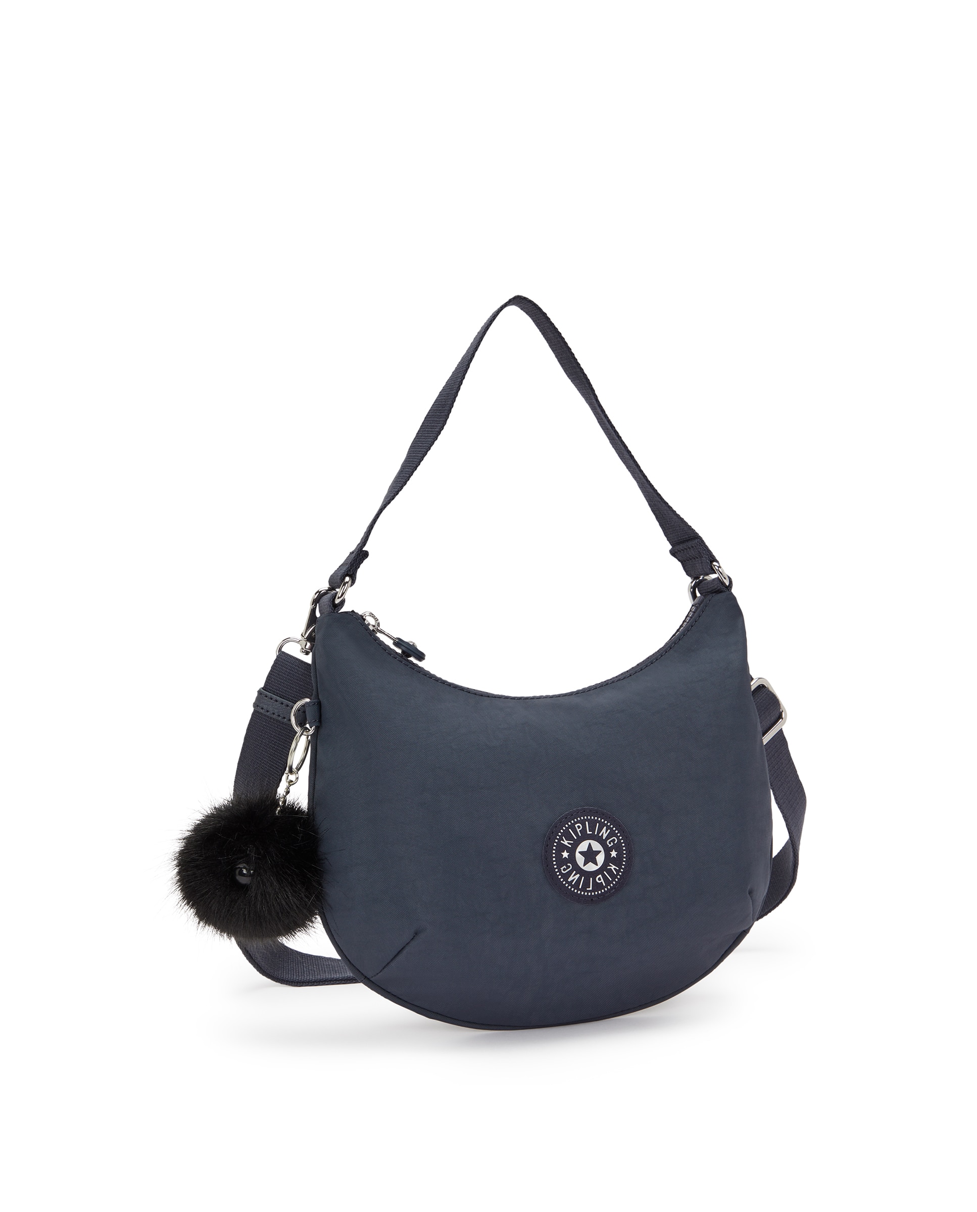 Bolso de hombro mediano con cremallera y asa bandolera - Kipling - Gris oscuro Gris oscuro-4