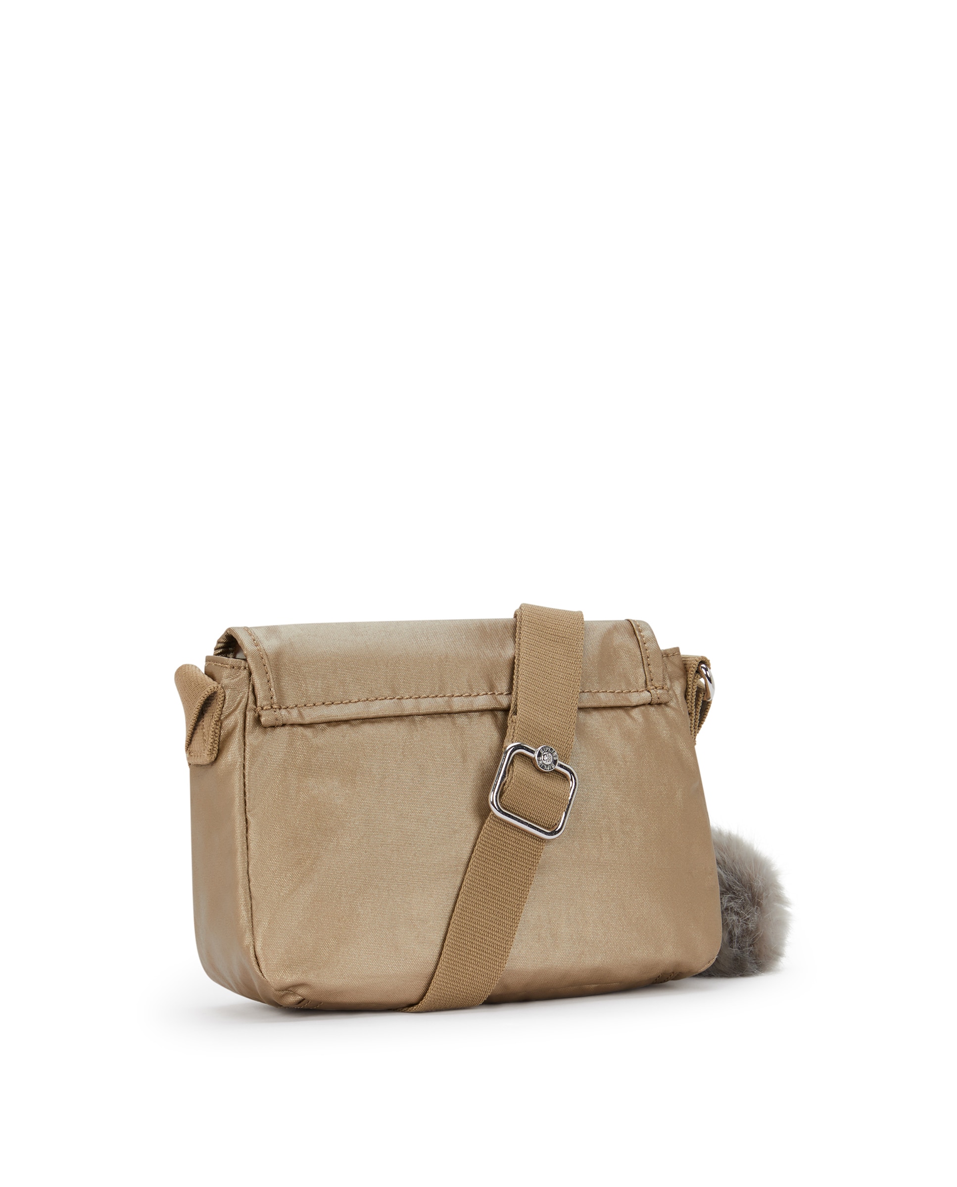 Bandolera de mujer pequeña con solapa - Kipling - Oro Oro-3