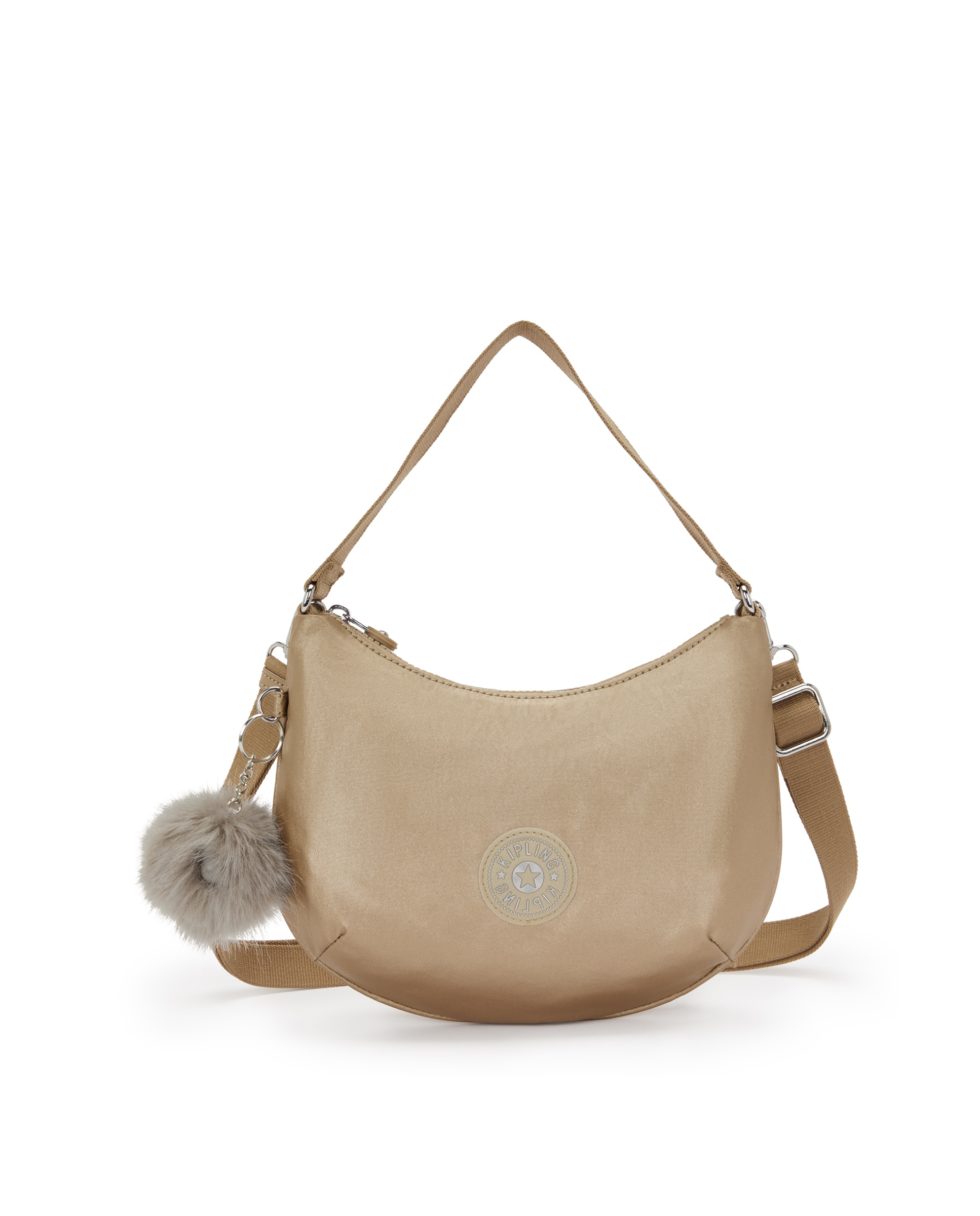 Bolso de hombro mediano con cremallera y asa bandolera - Kipling - Oro Oro-1