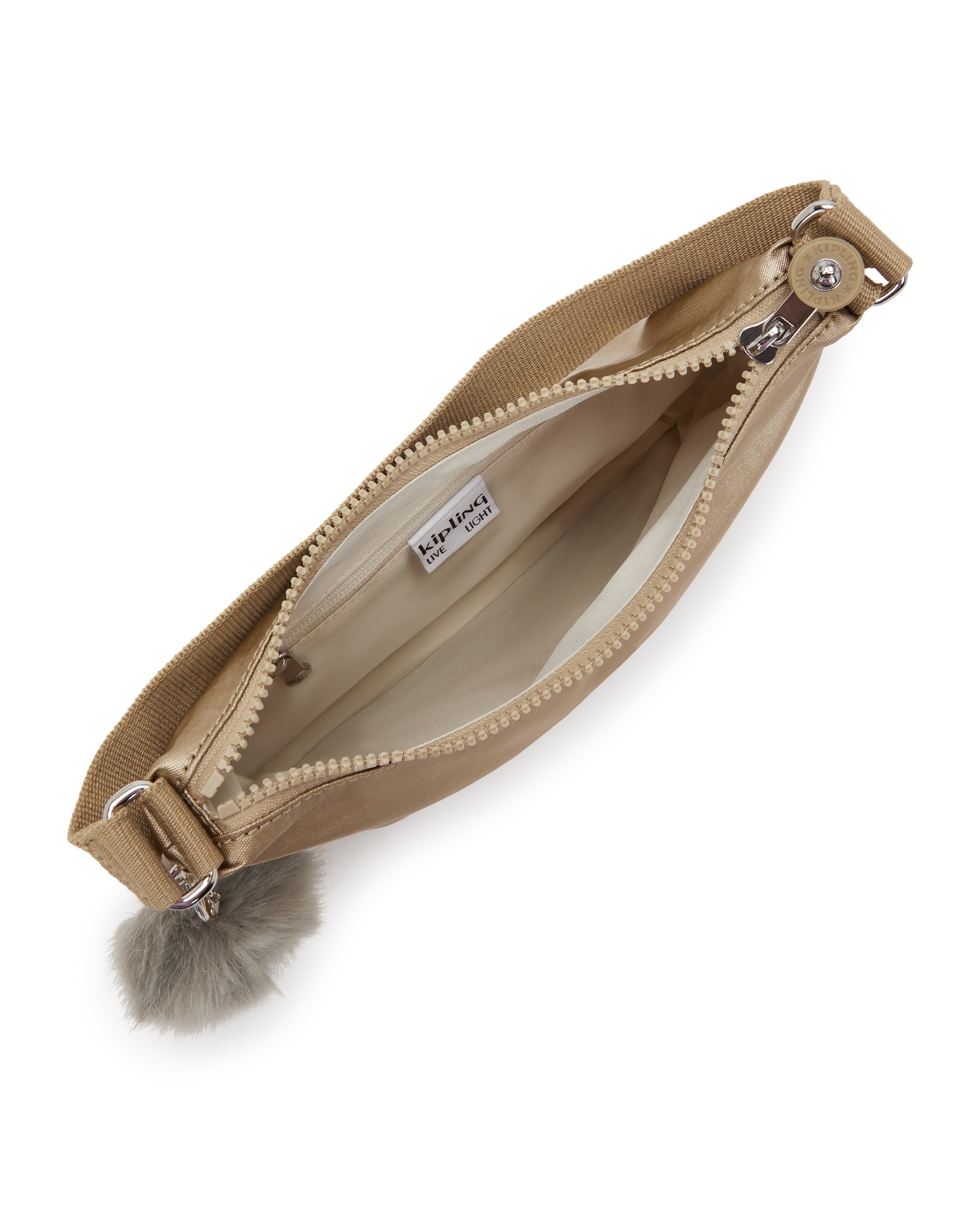Bolso de hombro mediano con cremallera y asa bandolera - Kipling - Oro Oro-2