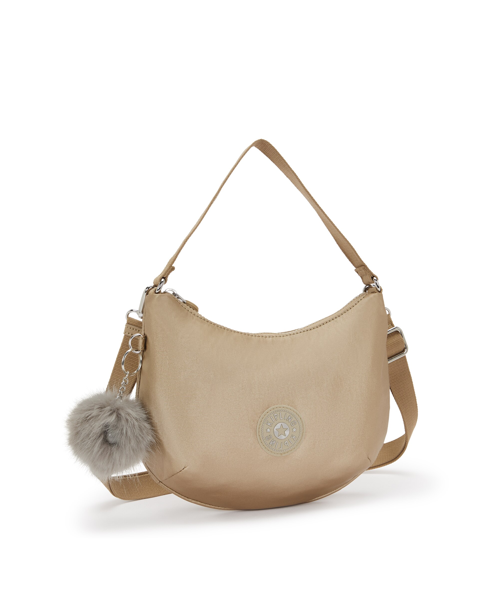 Bolso de hombro mediano con cremallera y asa bandolera - Kipling - Oro Oro-4