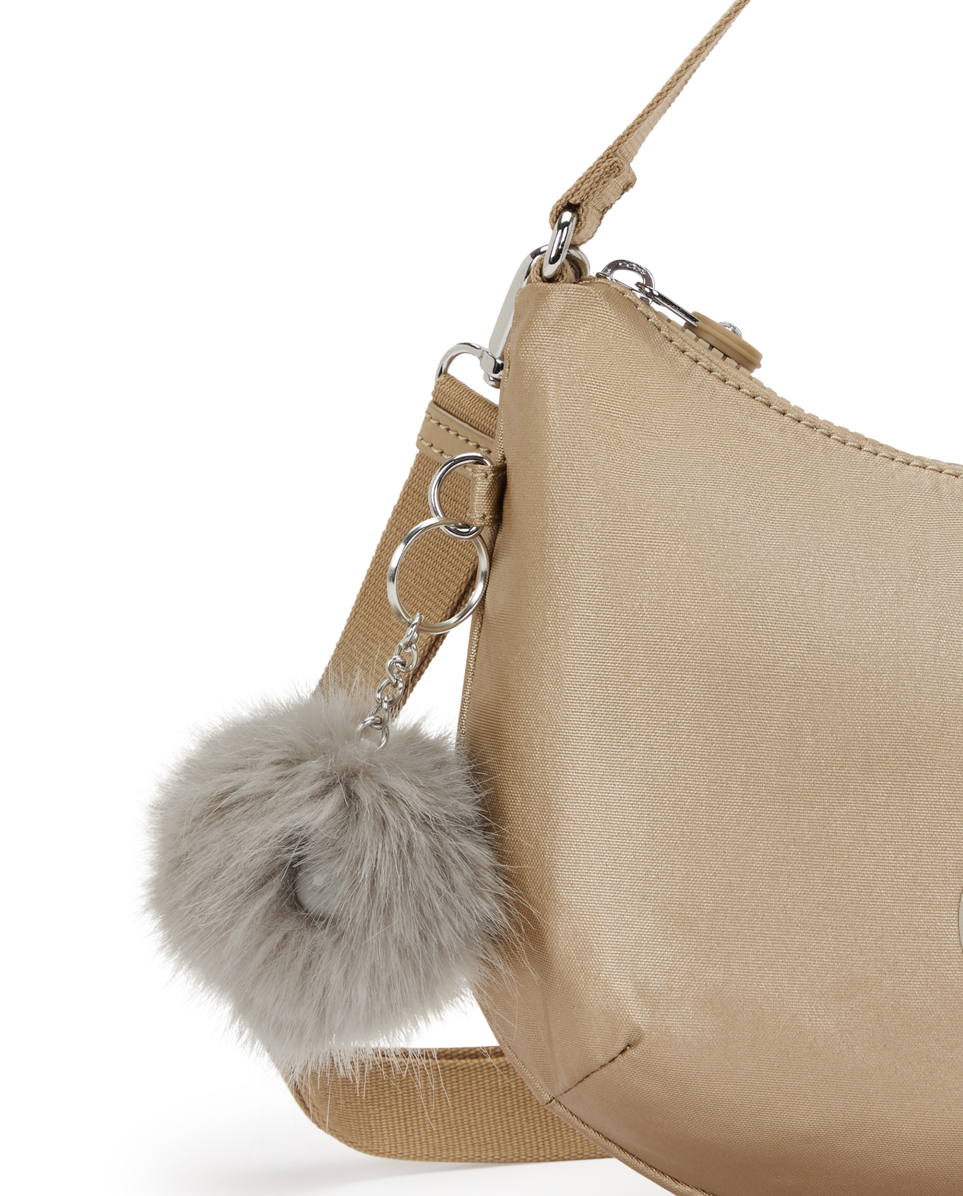Bolso de hombro mediano con cremallera y asa bandolera - Kipling - Oro Oro-5