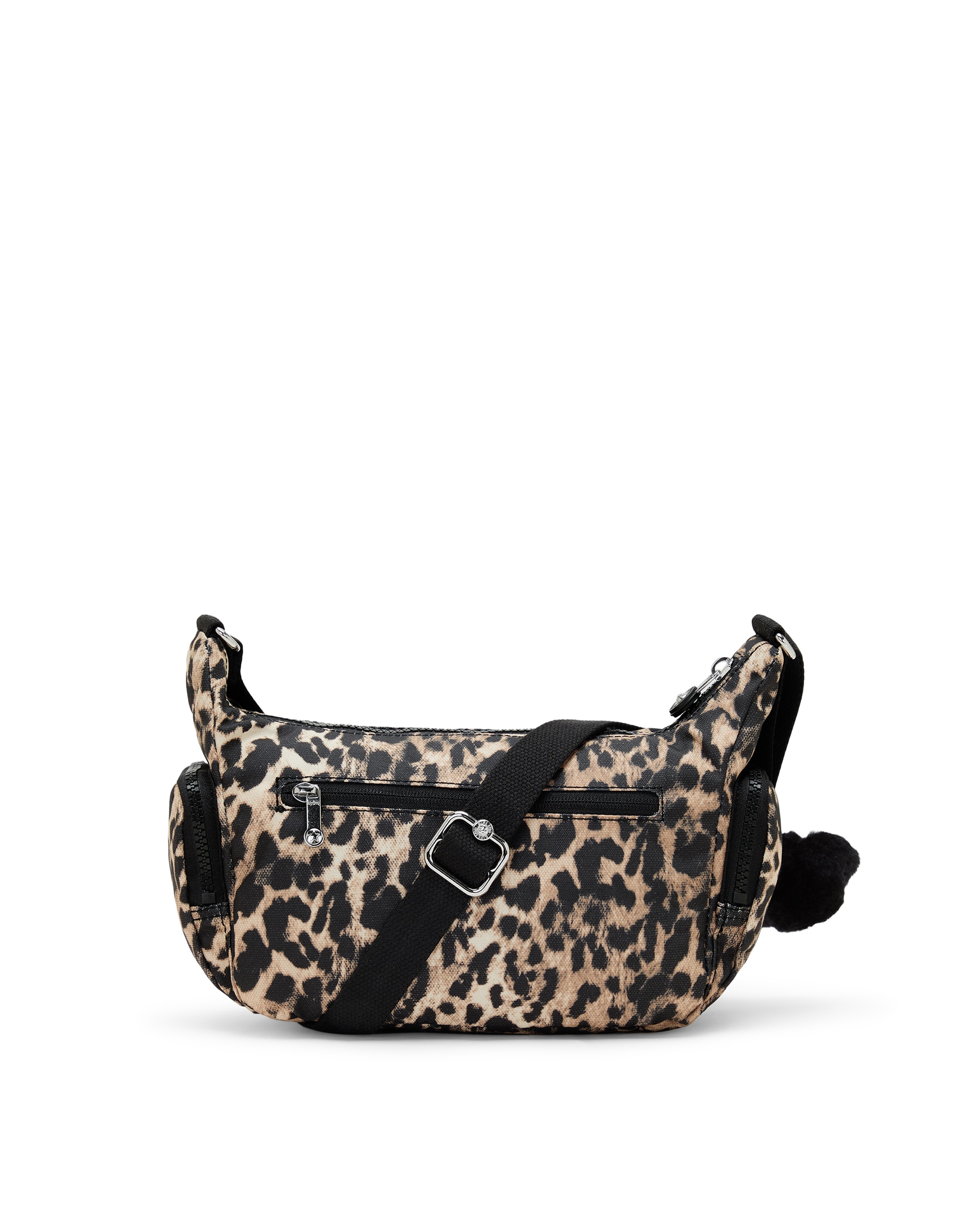 Bandolera pequeña de mujer con bolsillos externos y asa regulable - Kipling - Negro / Natural Negro / Natural-3
