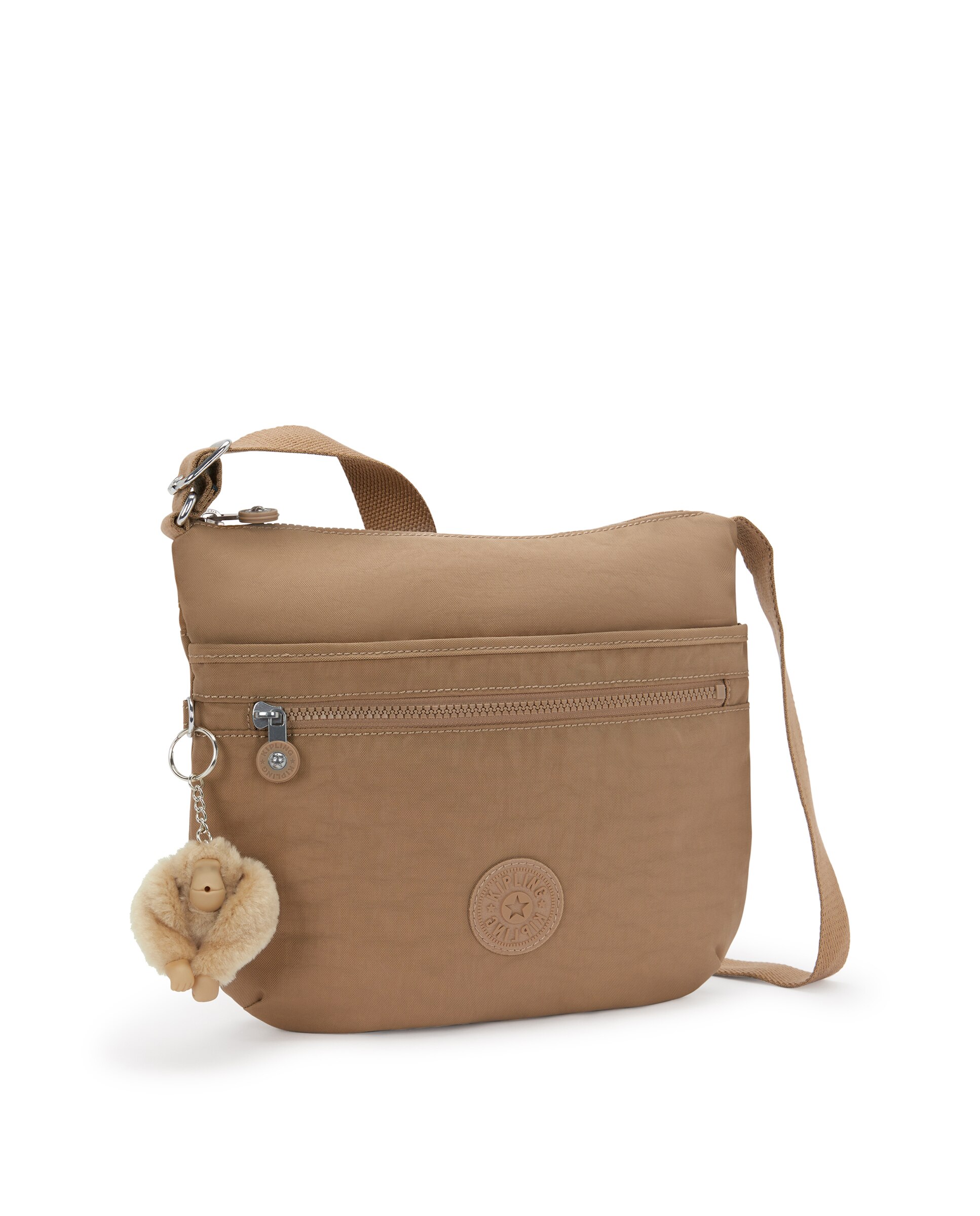 Bandolera de mujer mediana con cremallera y llavero - Kipling - Caramelo Caramelo-4