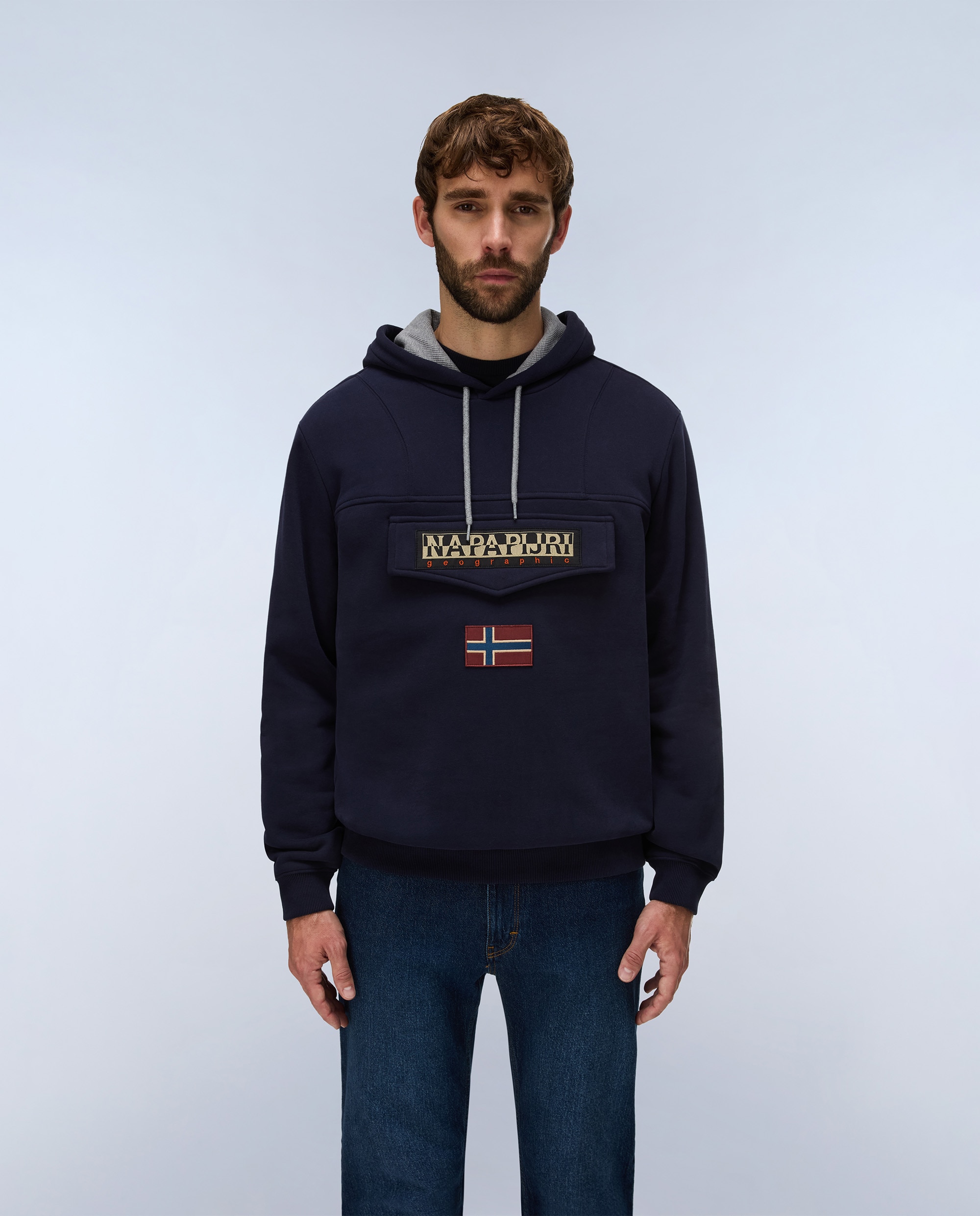 Sudadera de hombre con capucha - Napapijri - Azul marino Azul marino-1
