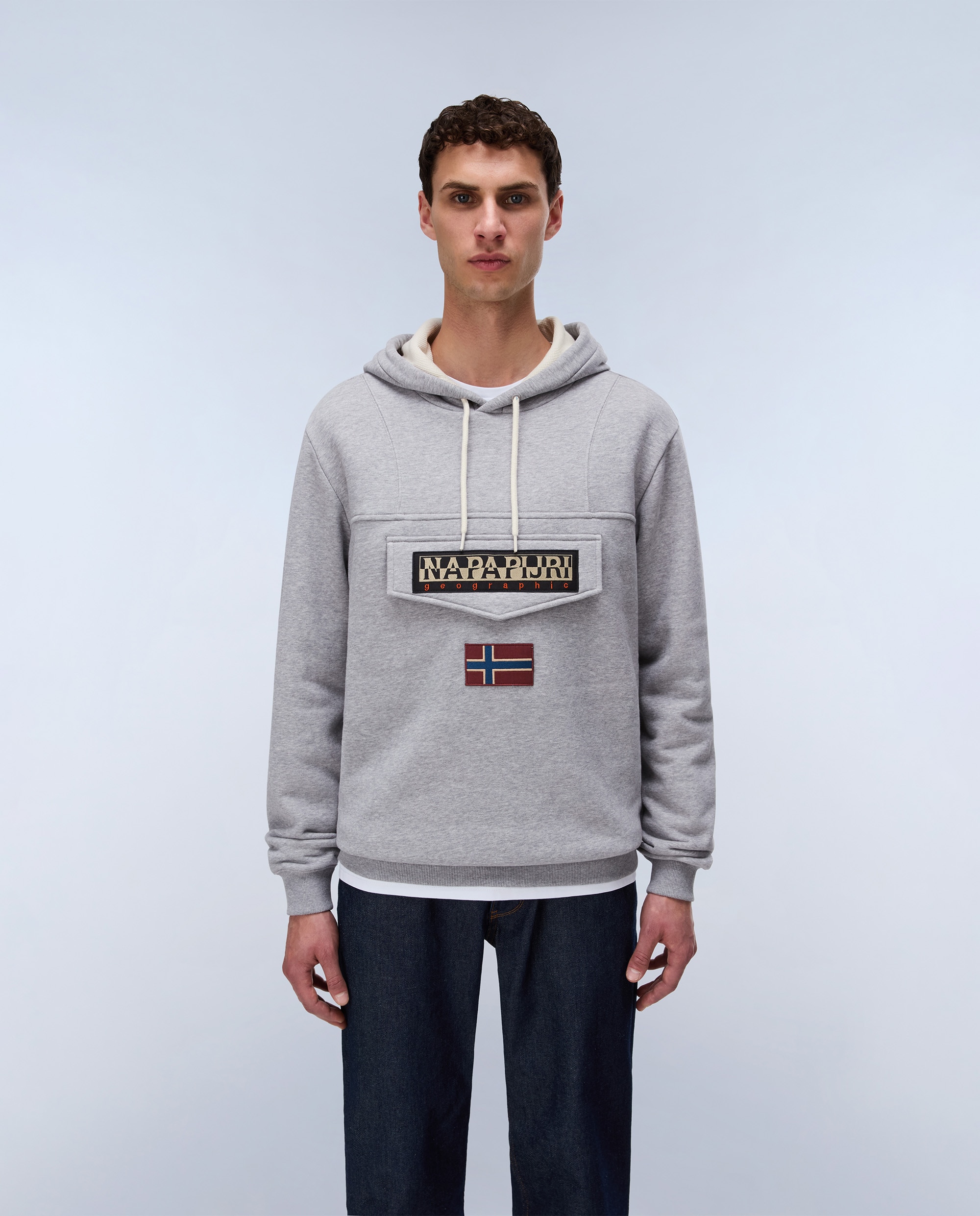 Imagen 1 de Sudadera afelpada de hombre burgee wint con capucha - Napapijri - Gris claro Gris claro