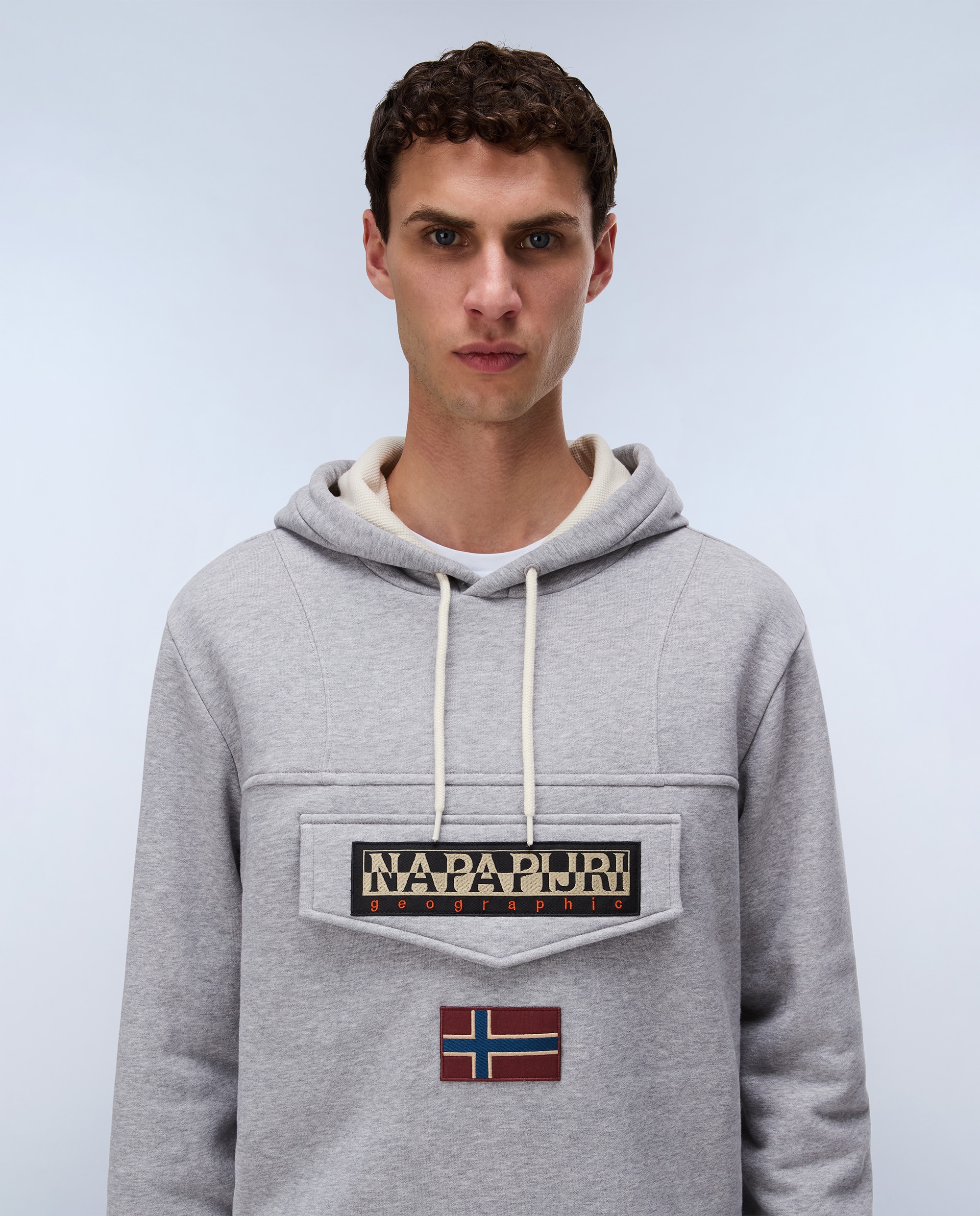 Imagen 2 de Sudadera afelpada de hombre burgee wint con capucha - Napapijri - Gris claro Gris claro