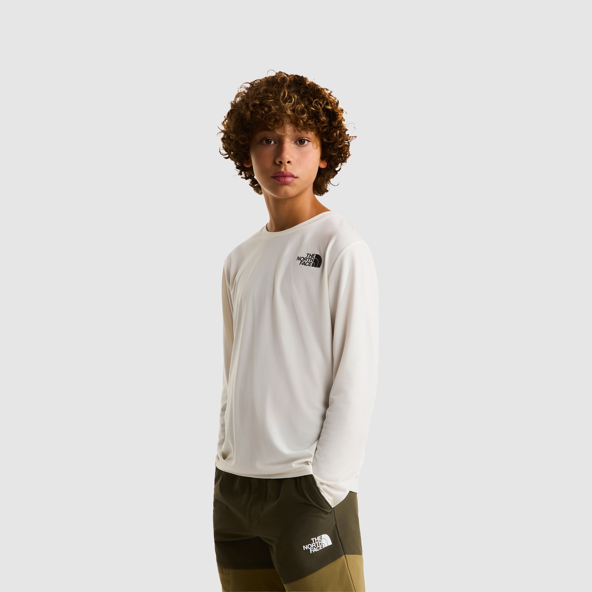 Camiseta de manga larga 24/7 de niños The North Face - Blanco Blanco-1