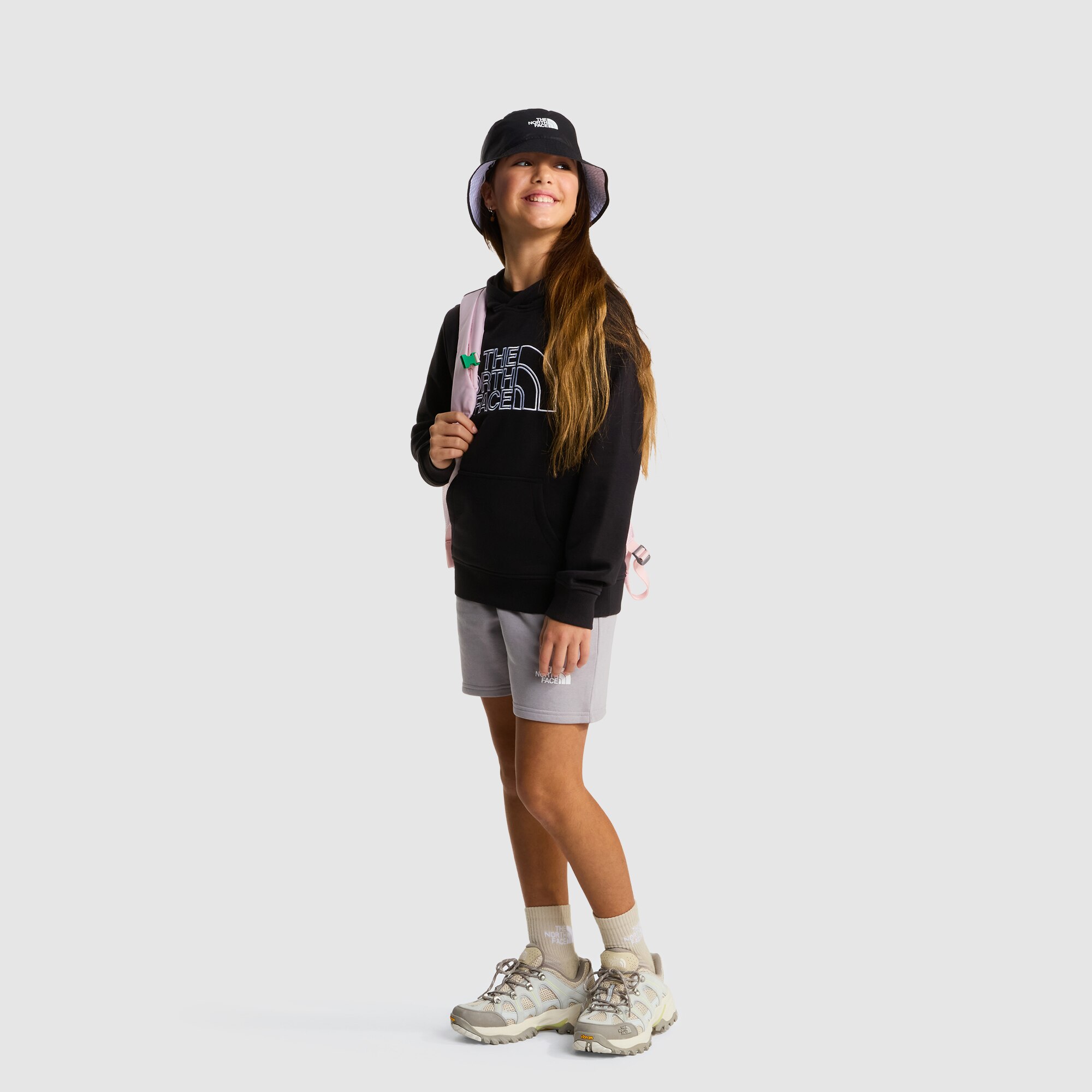 Sudadera recta y ligera con capucha de niños Drew Peak The North Face - Negro Negro-2