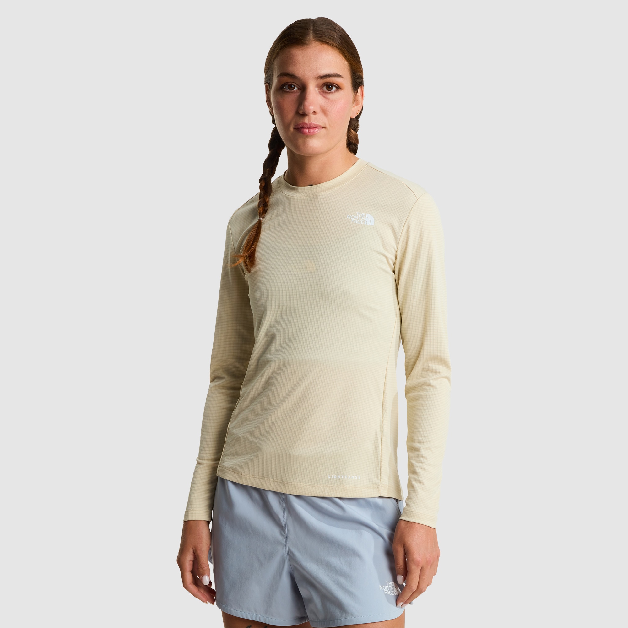 Camiseta de manga larga para mujer Shadow The North Face - Beige / Blanco Beige / Blanco-1