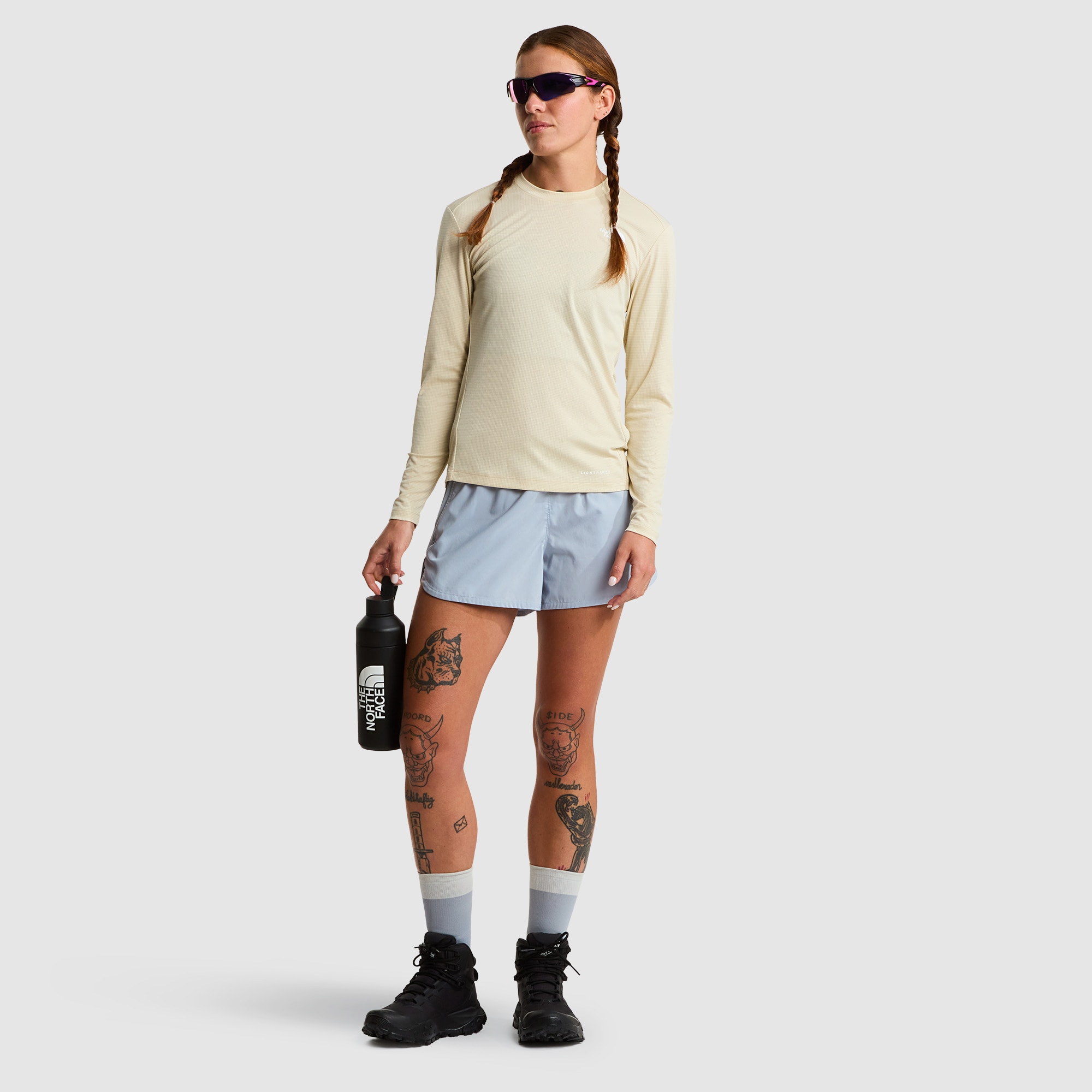 Camiseta de manga larga para mujer Shadow The North Face - Beige / Blanco Beige / Blanco-2