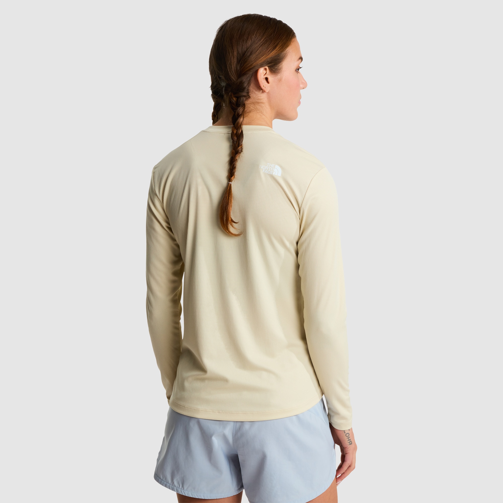 Camiseta de manga larga para mujer Shadow The North Face - Beige / Blanco Beige / Blanco-4