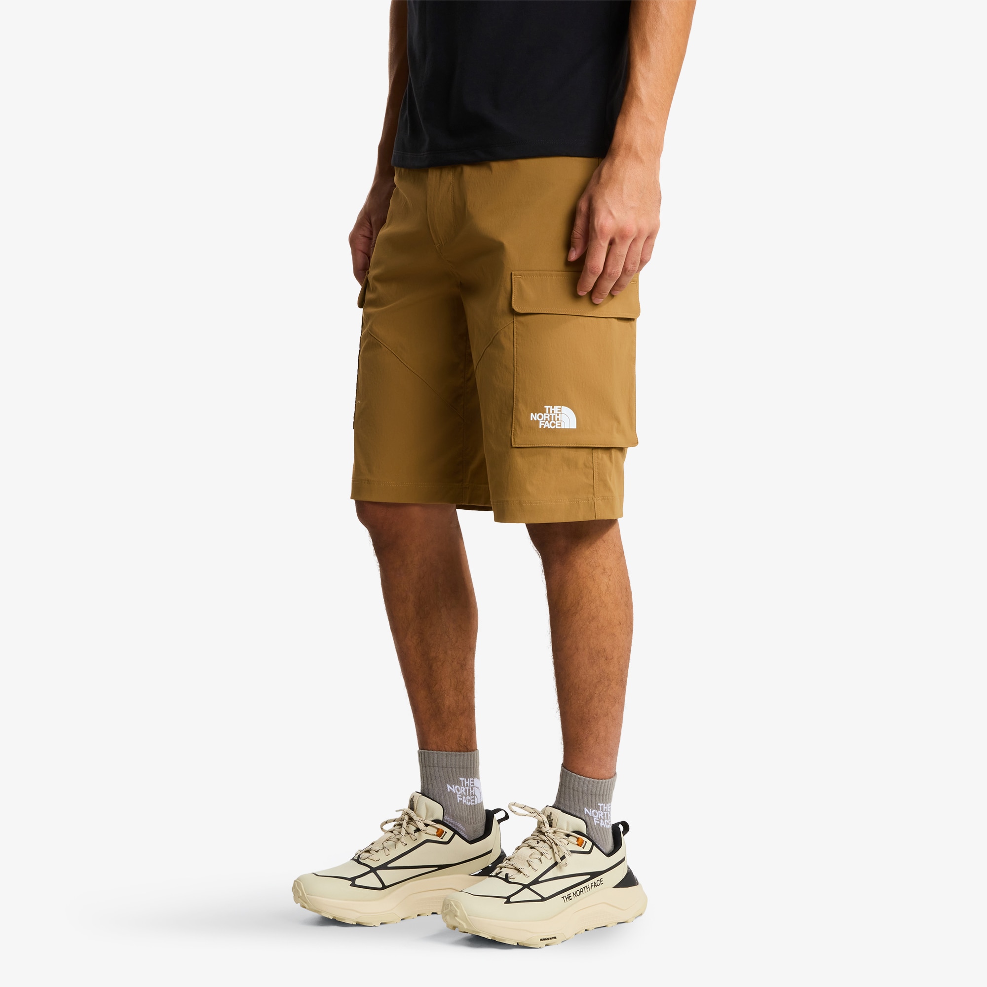 The North Face Pantalón corto tipo cargo para hombre Exploration Negro