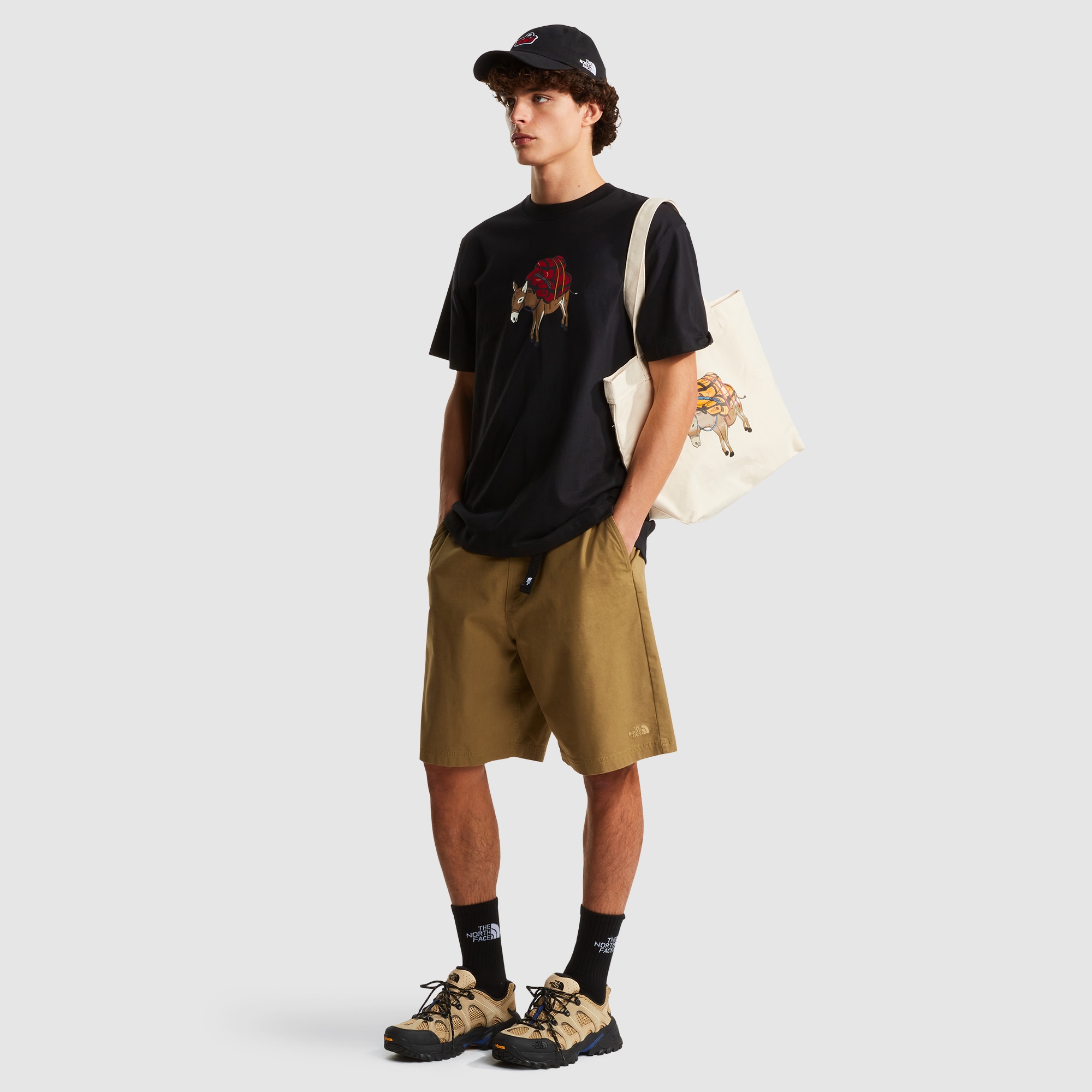 Camiseta holgada con estampado para hombre Donkey Taxi The North Face - Negro Negro-2