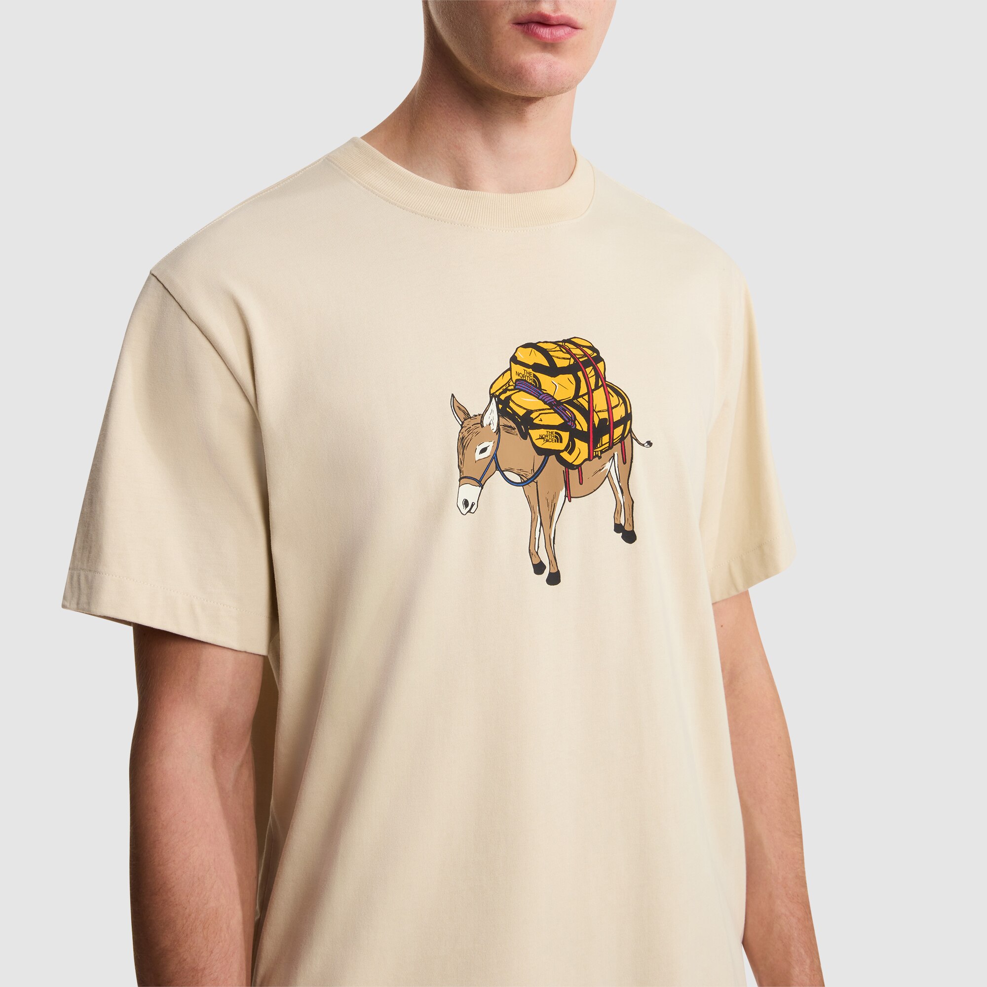 Camiseta holgada con estampado para hombre Donkey Taxi The North Face - Beige Beige-5