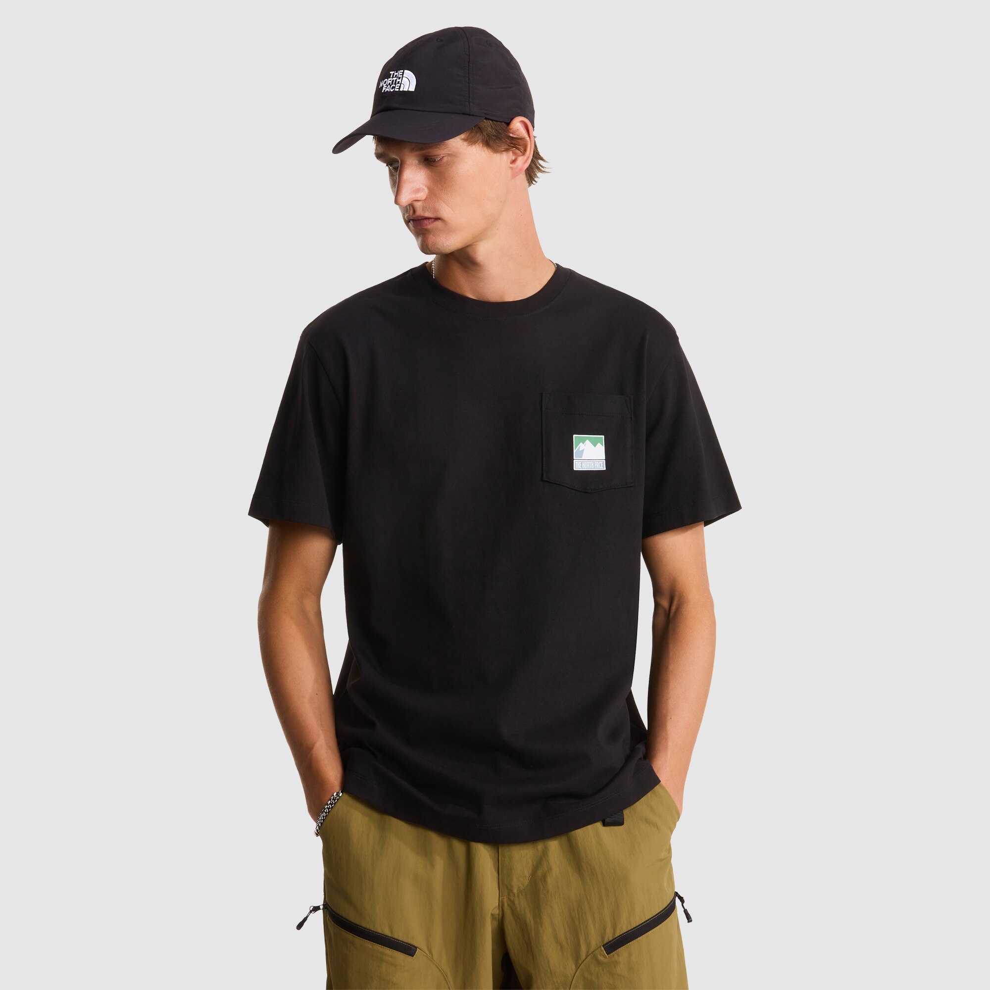 Camiseta holgada con logotipo para hombre Mountain The North Face - Negro Negro-1