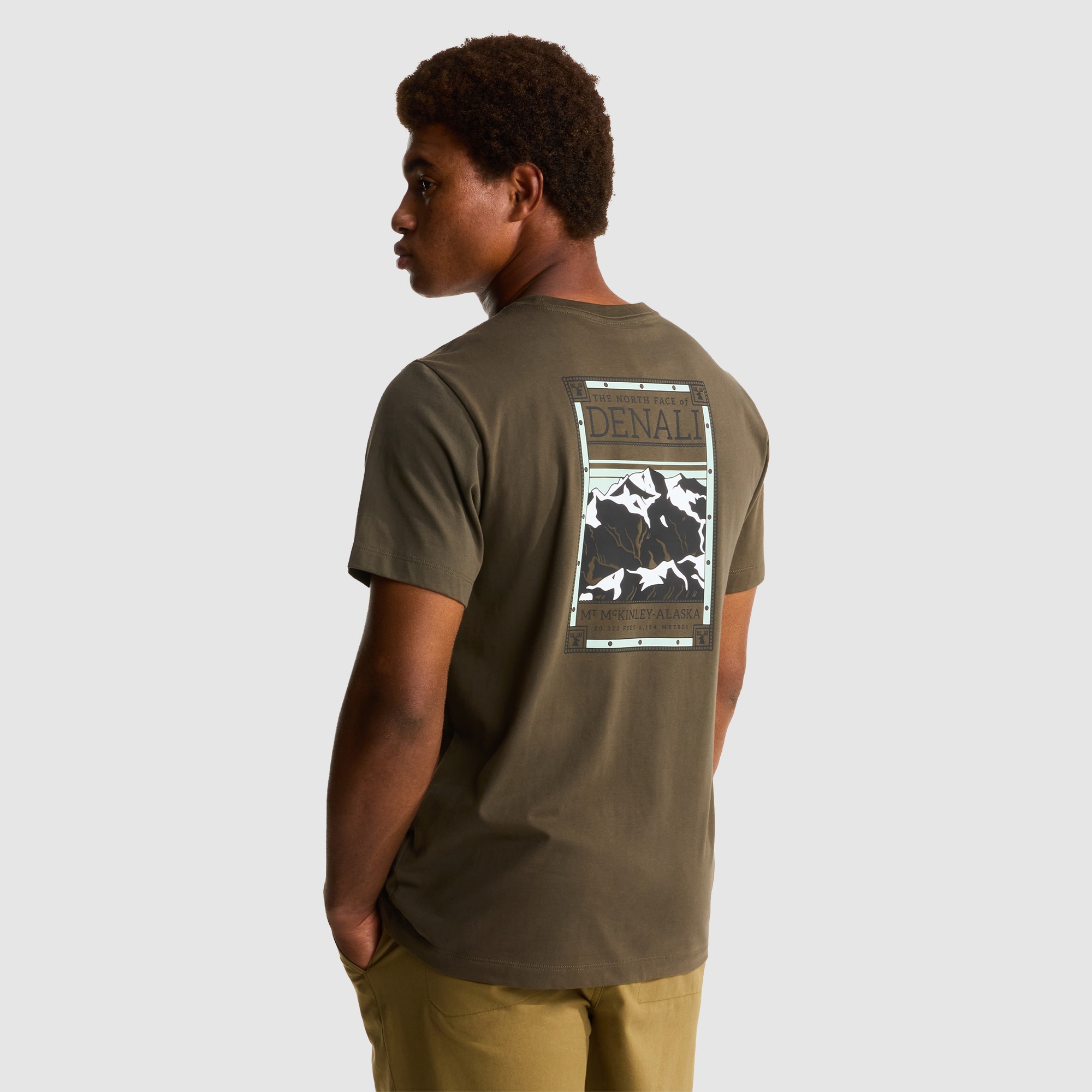 Camiseta recta con estampado gráfico para hombre North Faces The North Face - Verde Verde-3
