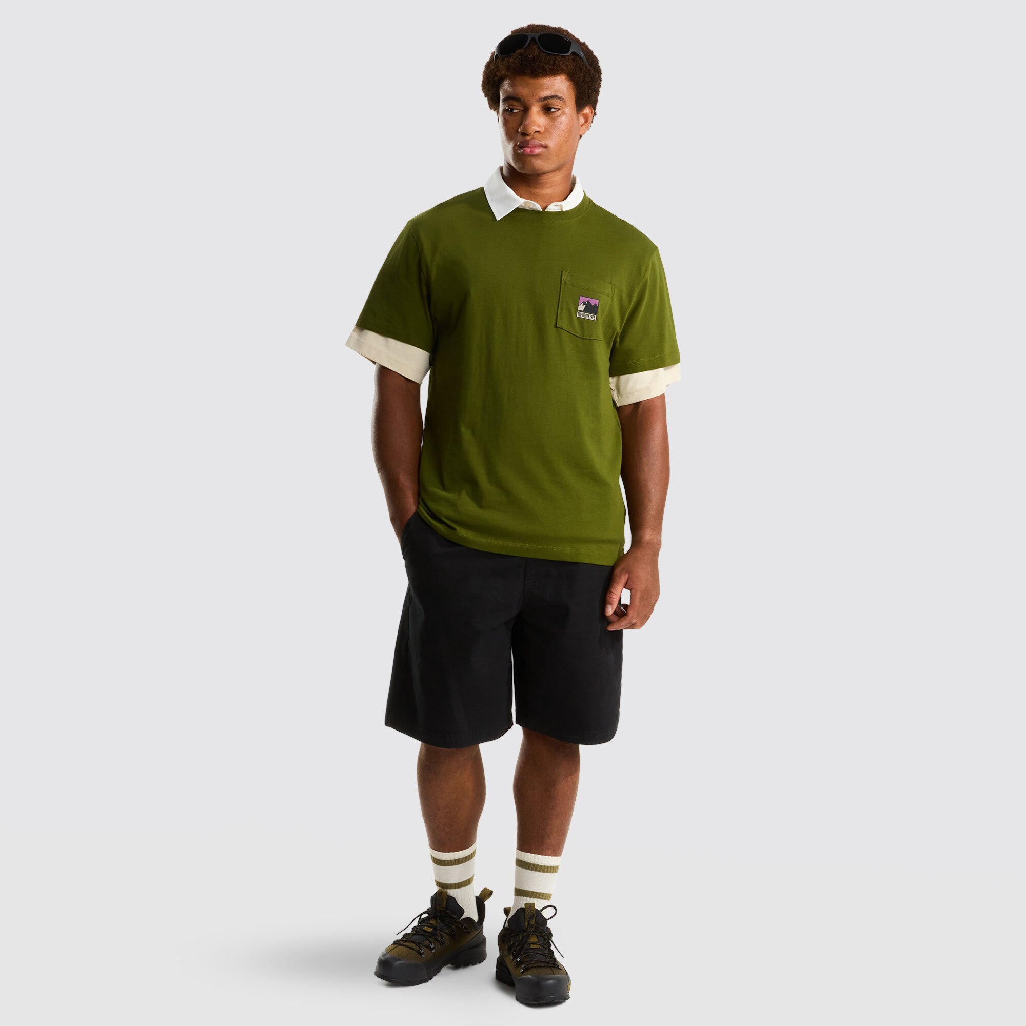 Camiseta holgada con logotipo para hombre Mountain The North Face - Verde Verde-2
