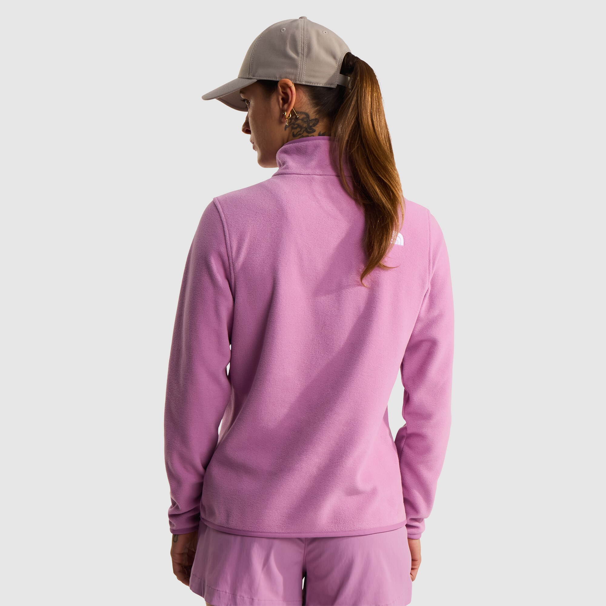 Forro polar con cremallera de 1/4 para mujer Glacier The North Face - Rosa pastel Rosa pastel-5