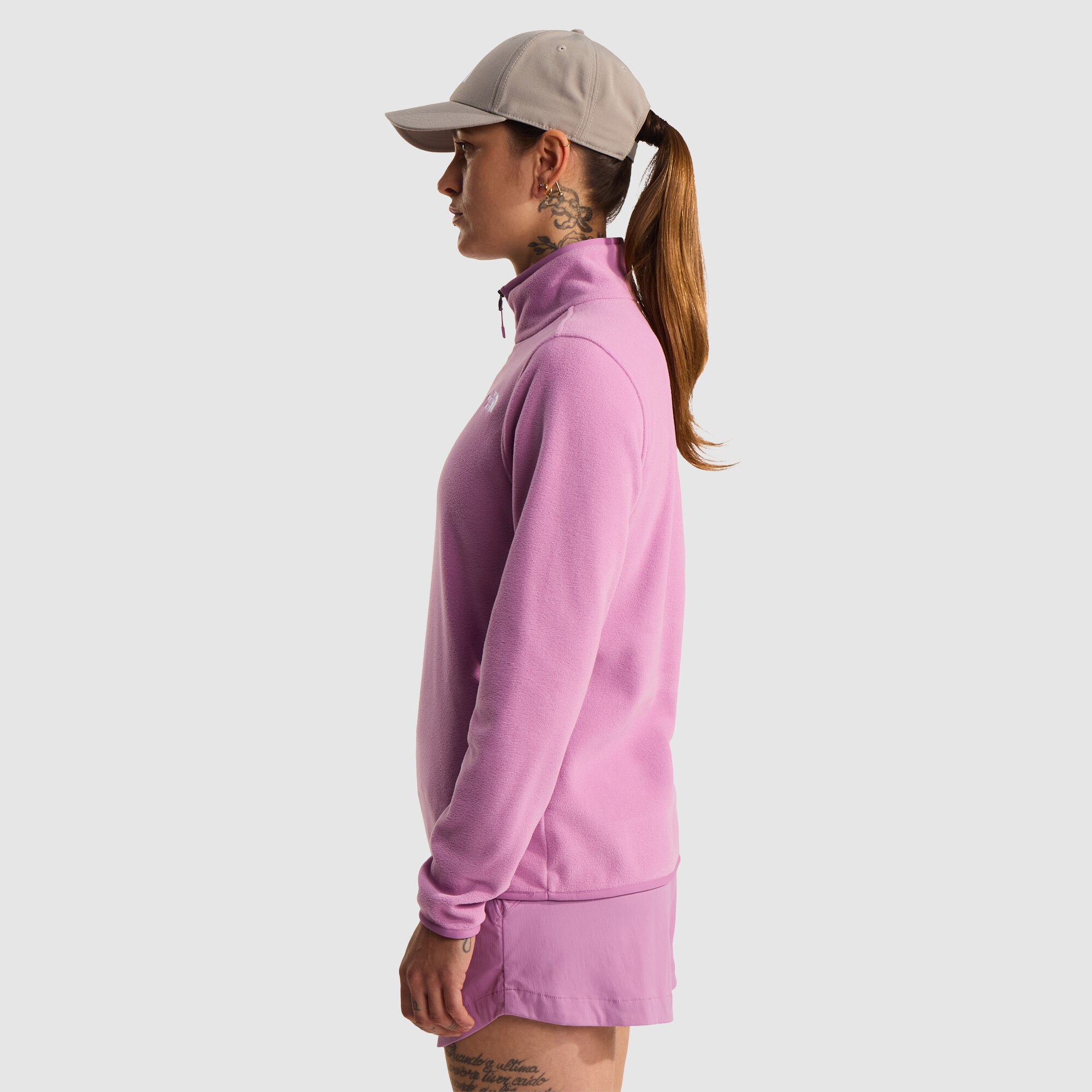 Forro polar con cremallera de 1/4 para mujer Glacier The North Face - Rosa pastel Rosa pastel-6