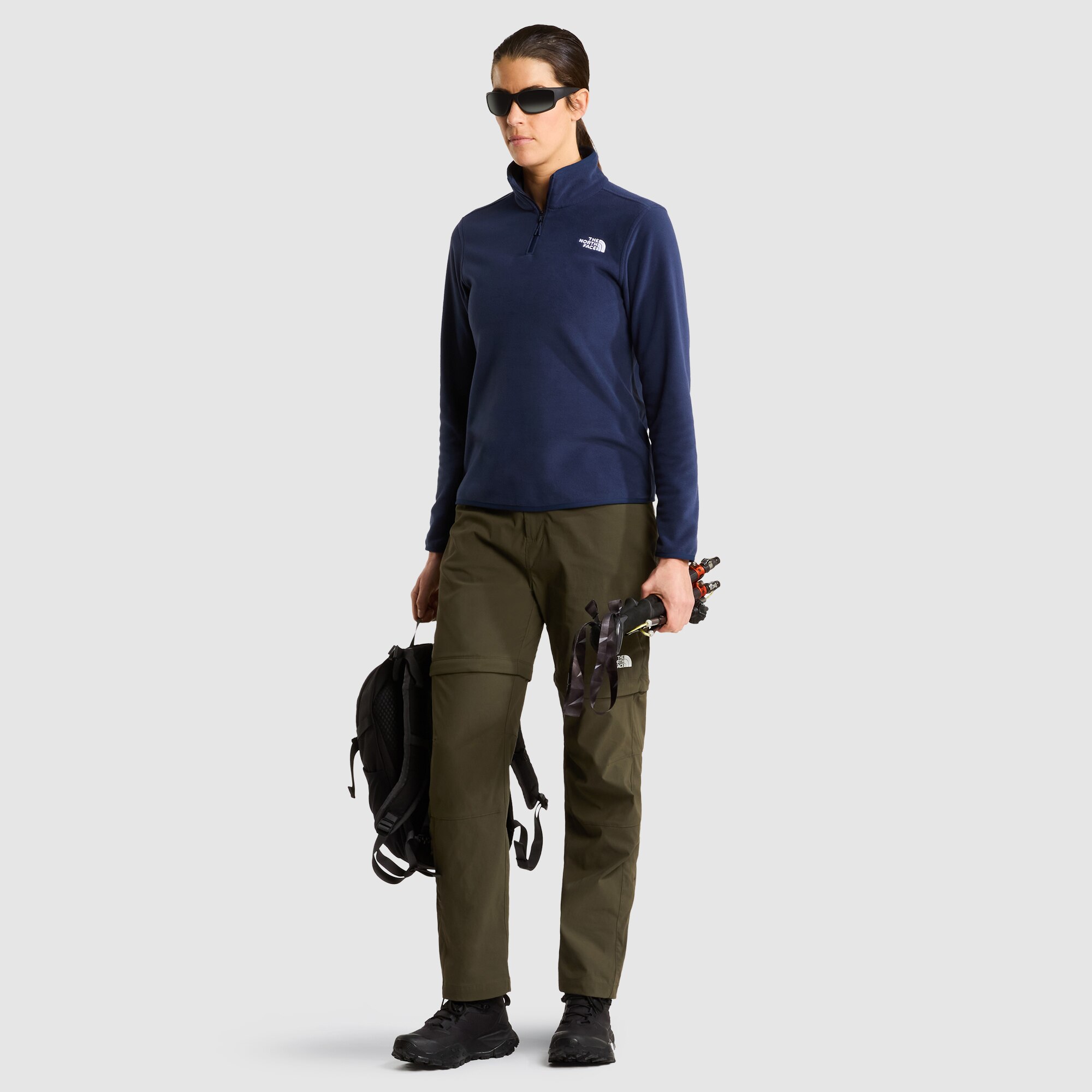 Forro polar con cremallera de 1/4 para mujer Glacier The North Face - Azul Azul-2