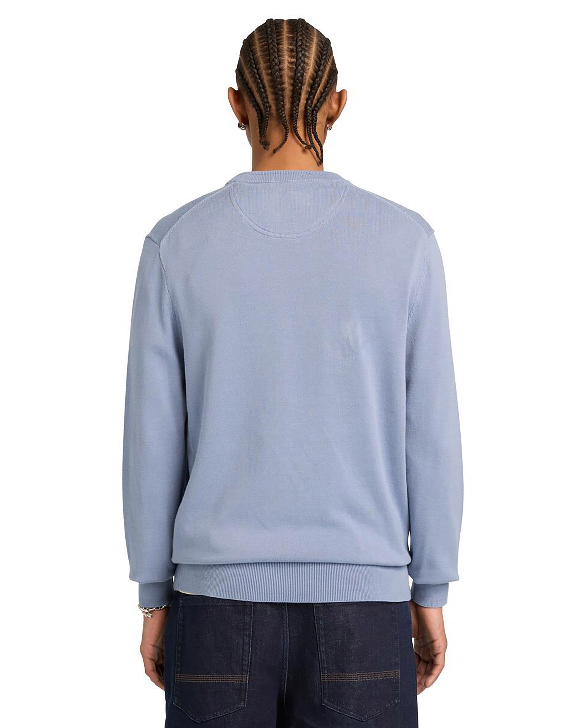 Jersey de hombre de algodón orgánico cuello redondo y logo bordado - Timberland - Verde Azul claro-4