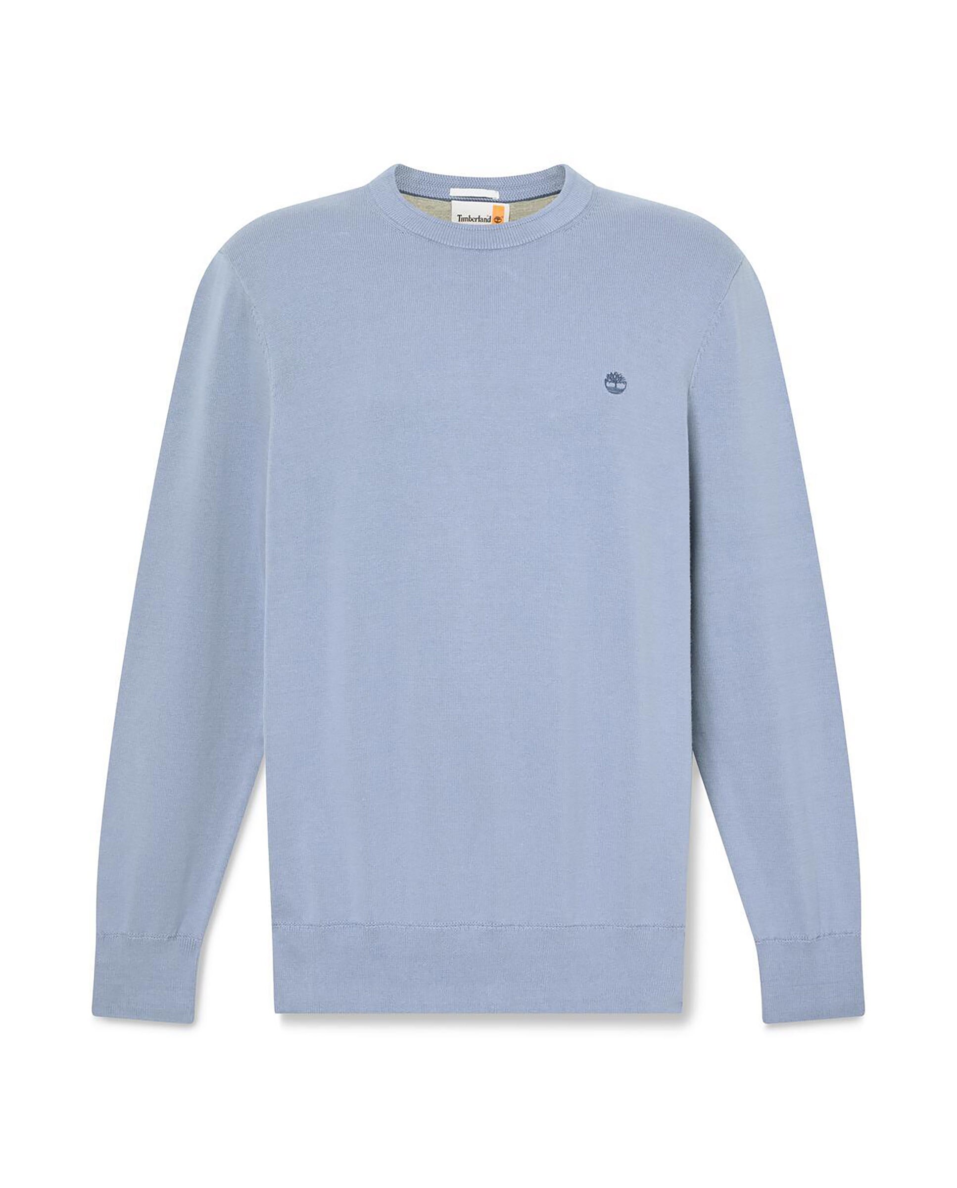 Jersey de hombre de algodón orgánico cuello redondo y logo bordado - Timberland - Verde Azul claro-5