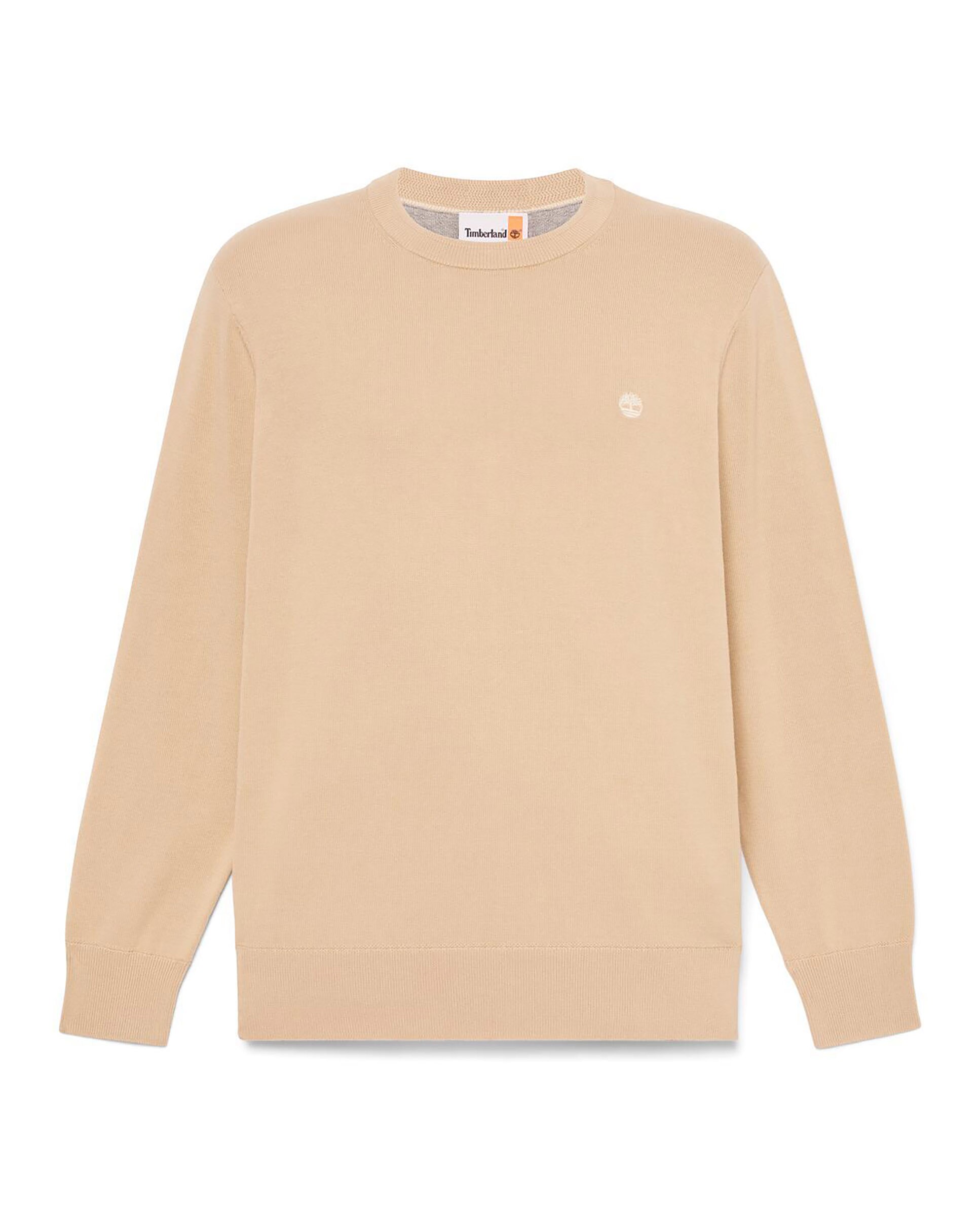 Jersey de hombre de algodón orgánico cuello redondo y logo bordado - Timberland - Beige Beige-5