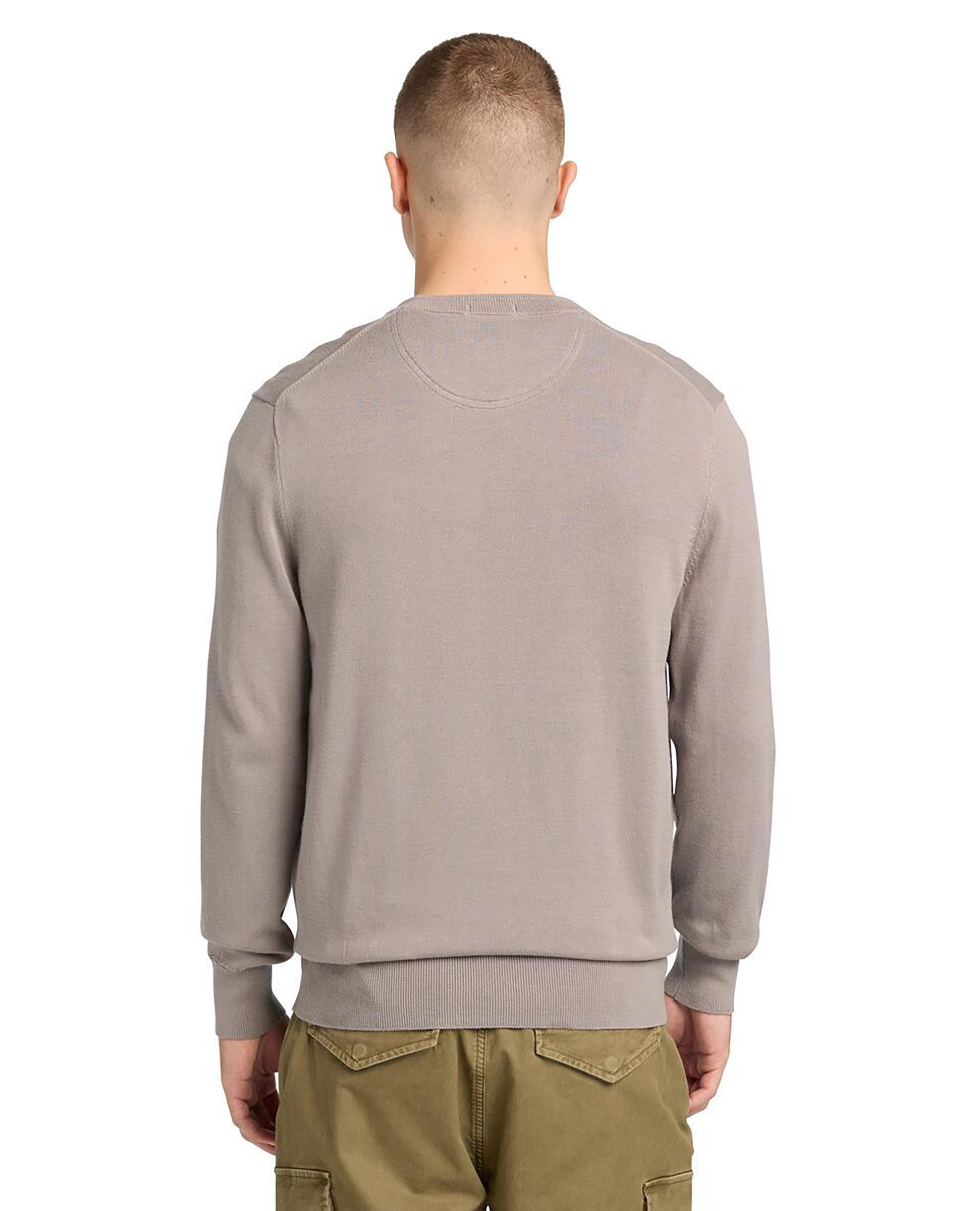 Jersey de hombre de algodón orgánico cuello redondo y logo bordado - Timberland - Gris Gris-4