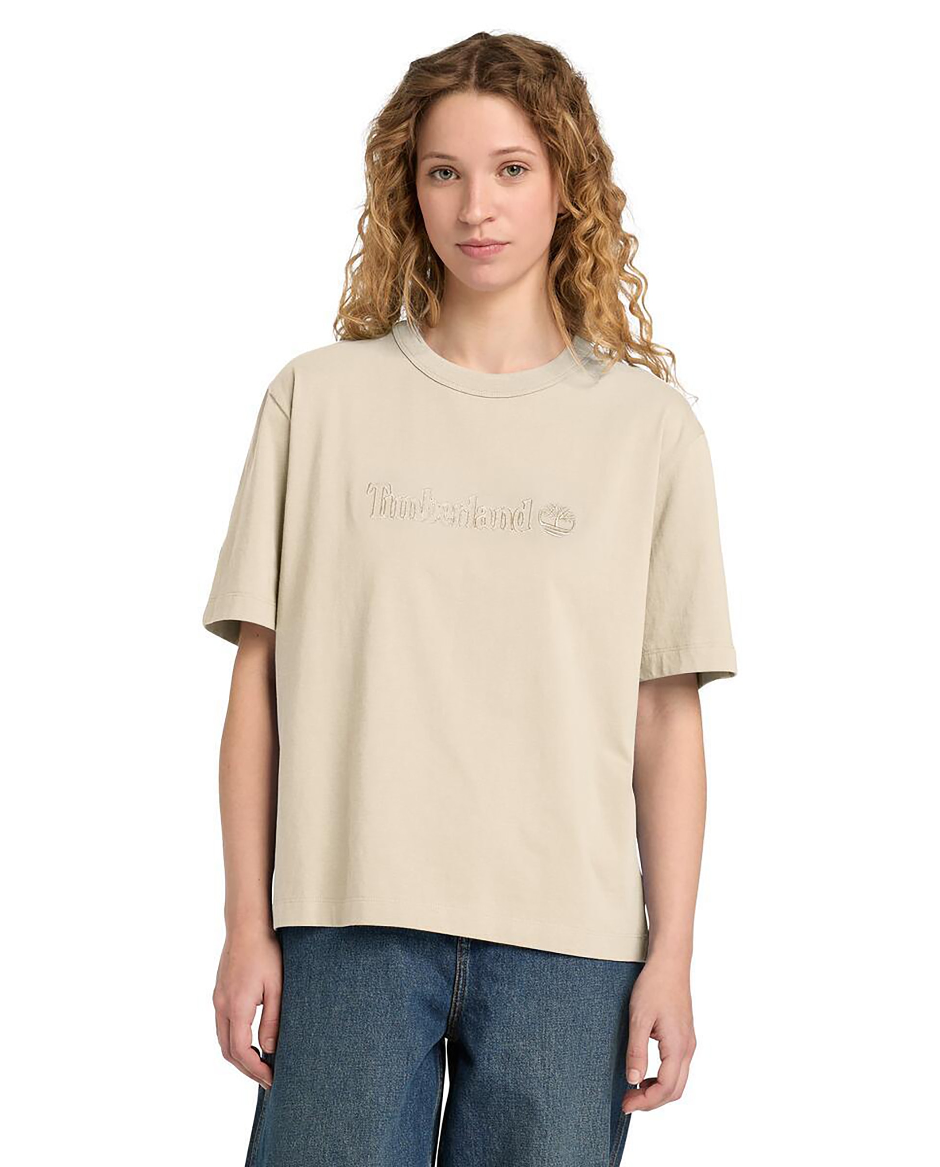 Timberland - Camiseta de manga corta con logo lineal corte recto.
