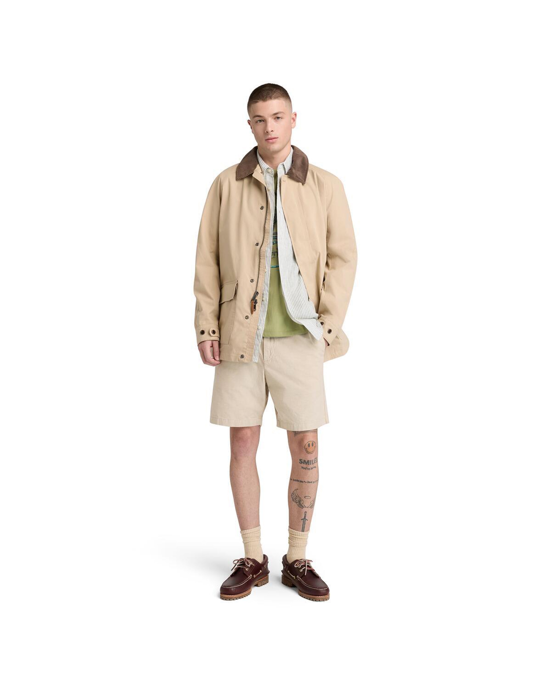 Camisa de lino de hombre de rayas corte regular - Timberland - Verde Oliva Verde Oliva-2