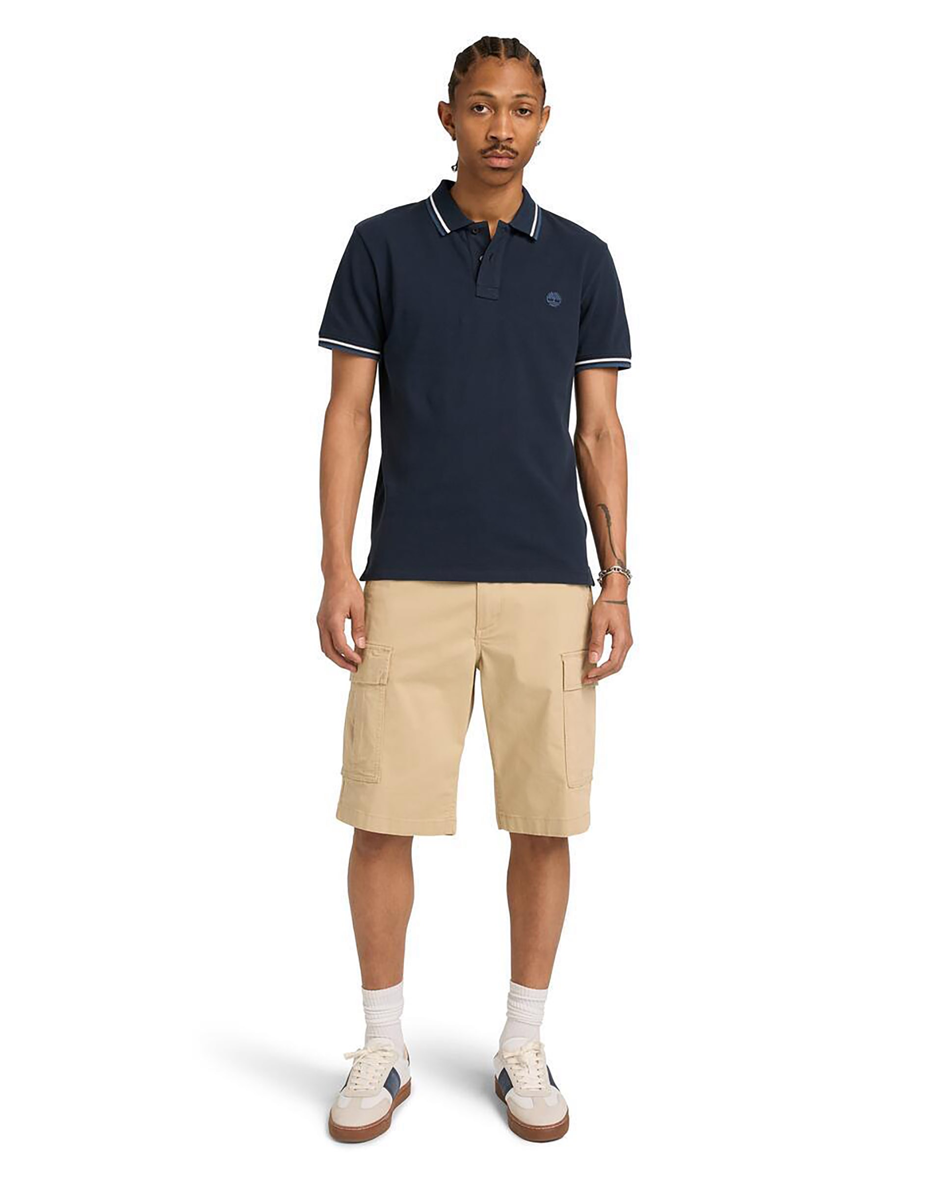 Imagen 0 de Pantalones cortos cargo de hombre con elastán relaxed fit Beige