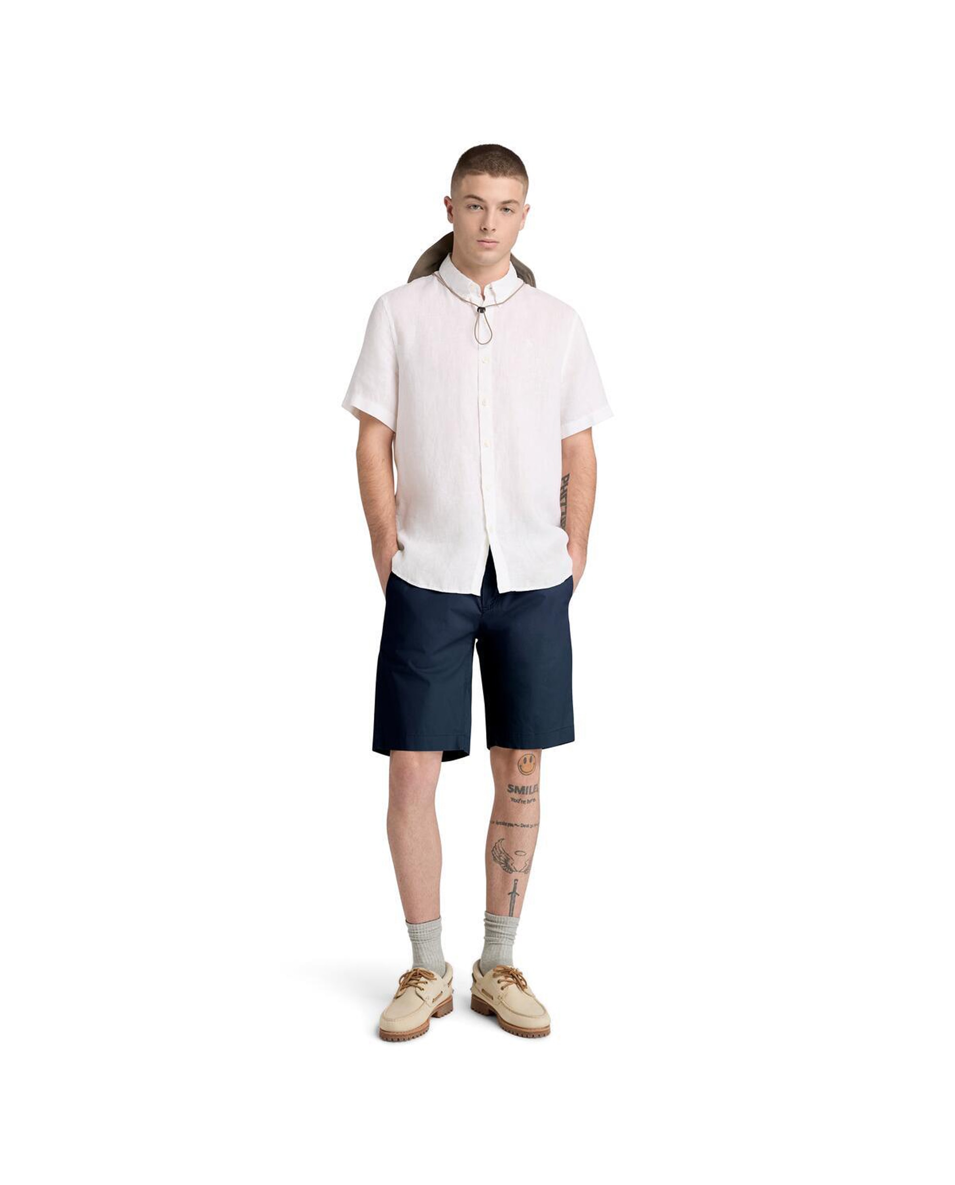 Timberland - Pantalón corto chino de hombre popelin con elastano.