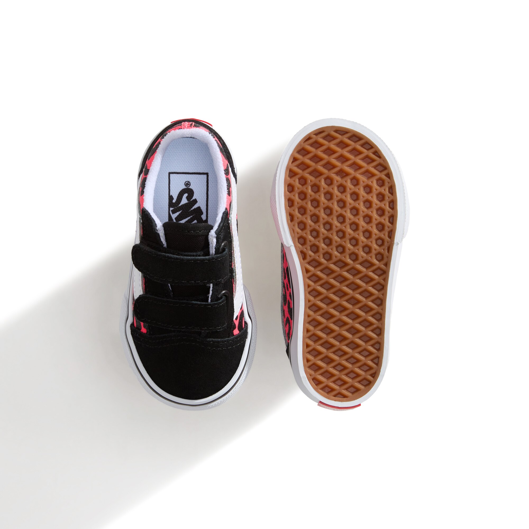 Zapatilla casual bebé modelo Old Skool Velcro Vans. - Negro / Rosa Negro / Rosa-3
