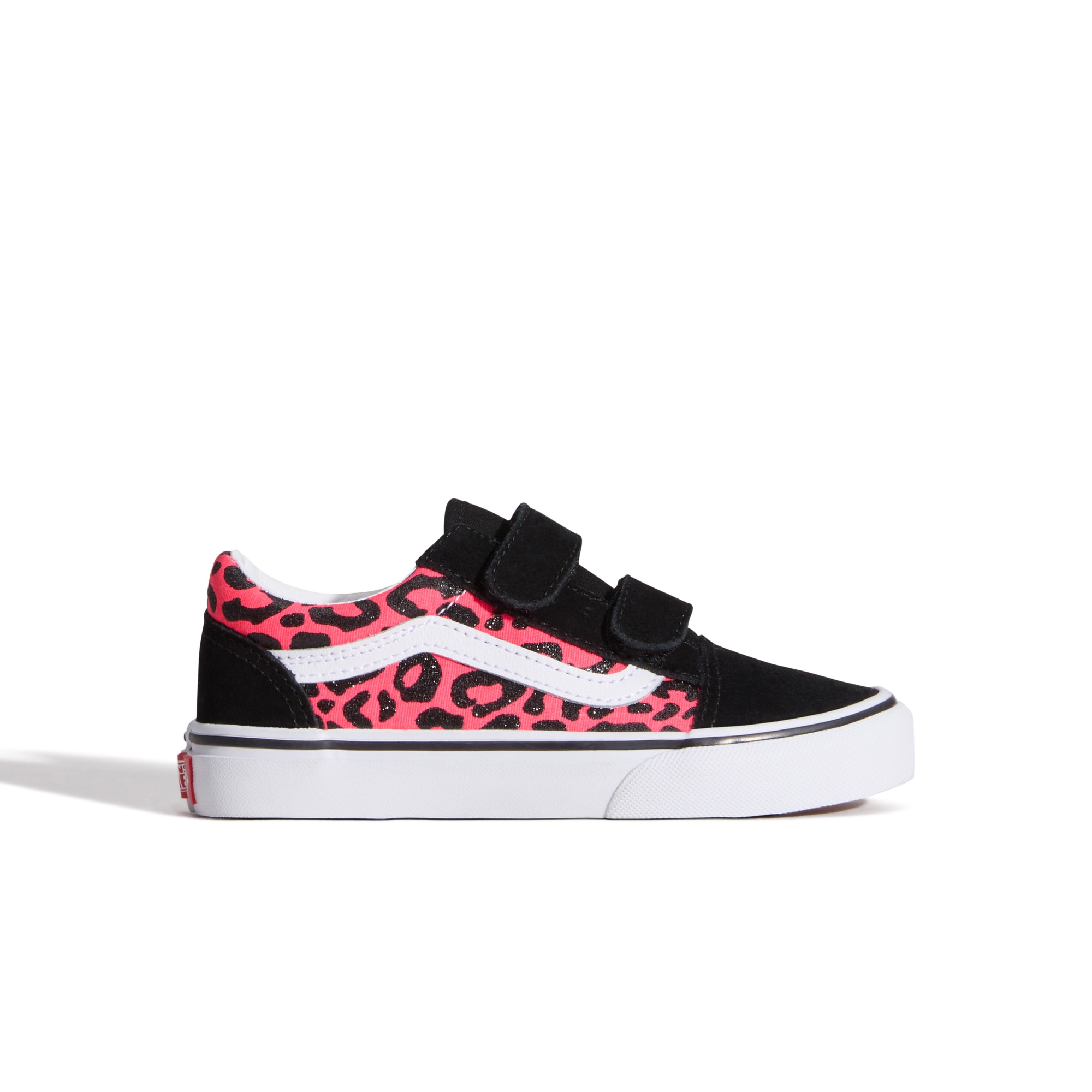 Zapatilla casual para niñas Old Skool Vans con Velcro. - Negro / Rosa Negro / Rosa-1