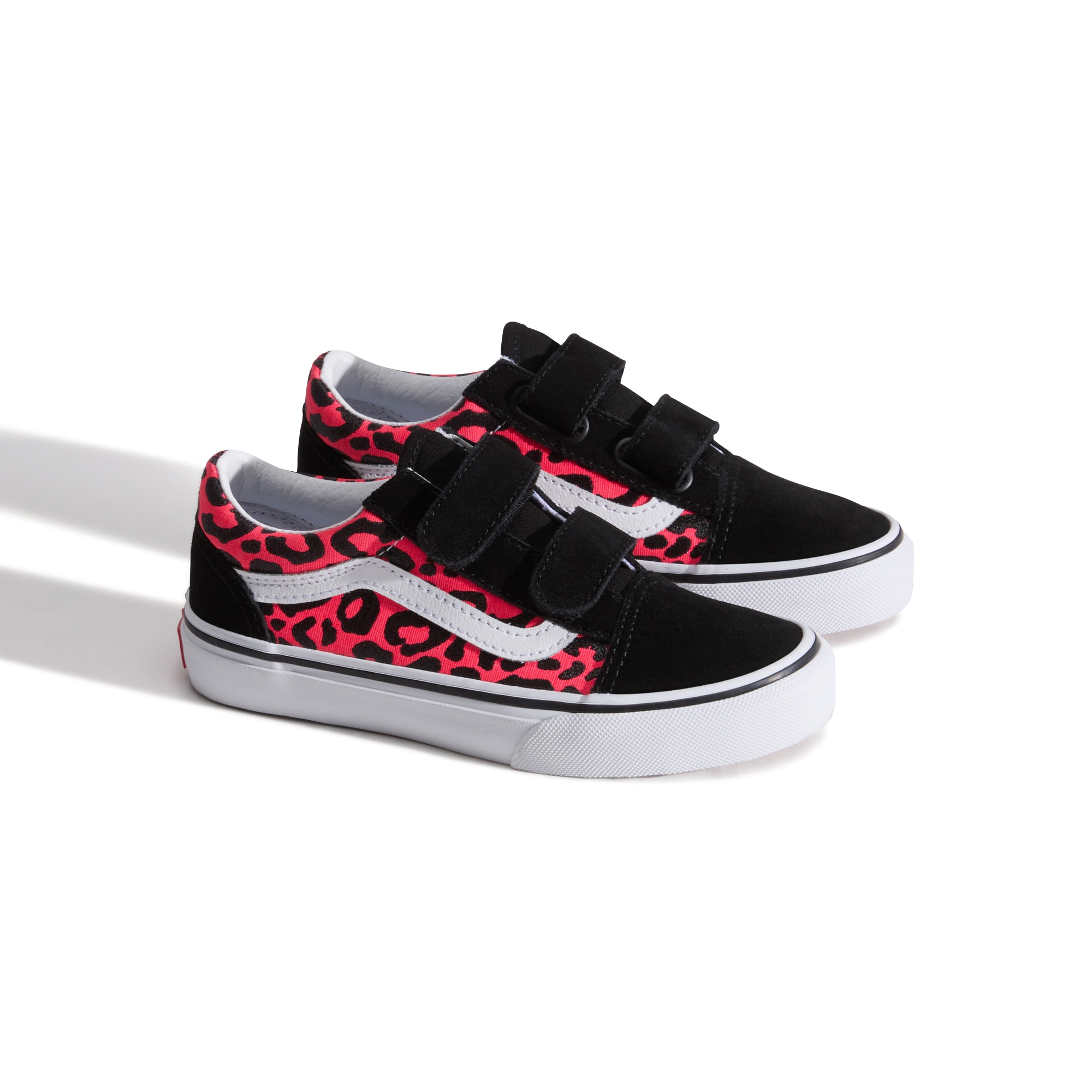 Zapatilla casual para niñas Old Skool Vans con Velcro. - Negro / Rosa Negro / Rosa-2