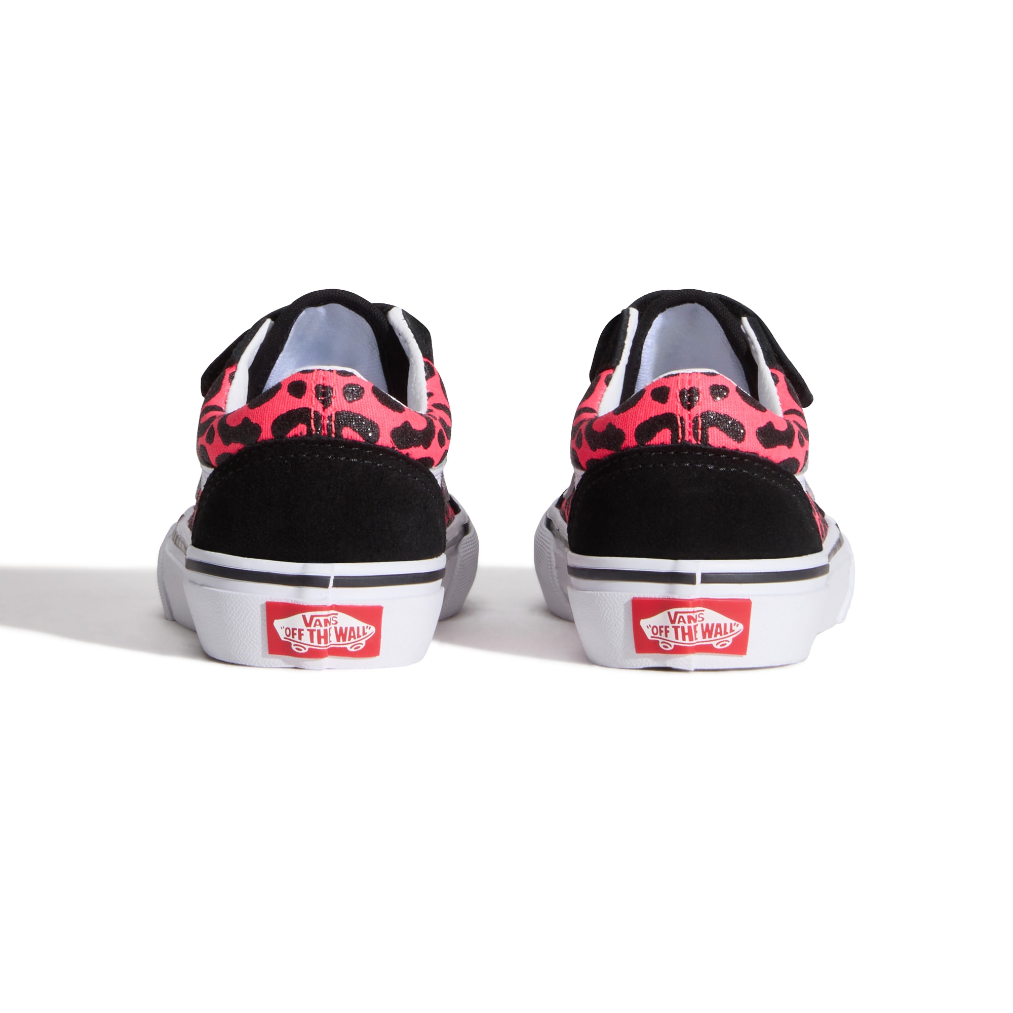 Zapatilla casual para niñas Old Skool Vans con Velcro. - Negro / Rosa Negro / Rosa-4