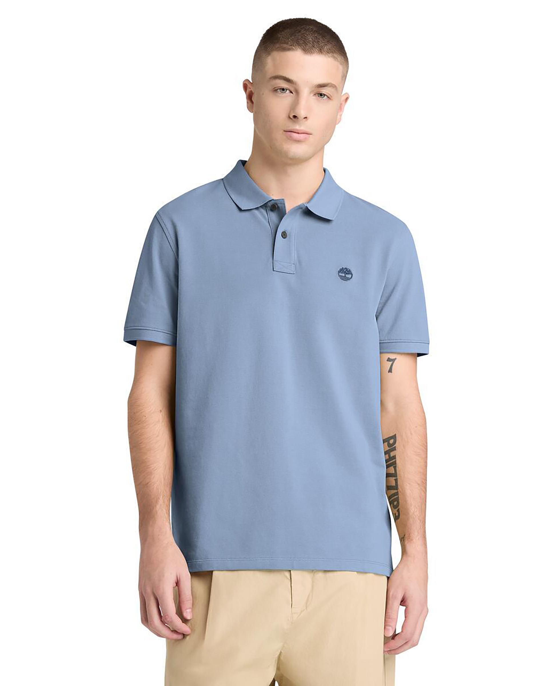 Imagen 0 de Polo de piqué de hombre manga corta corte regular Azul claro