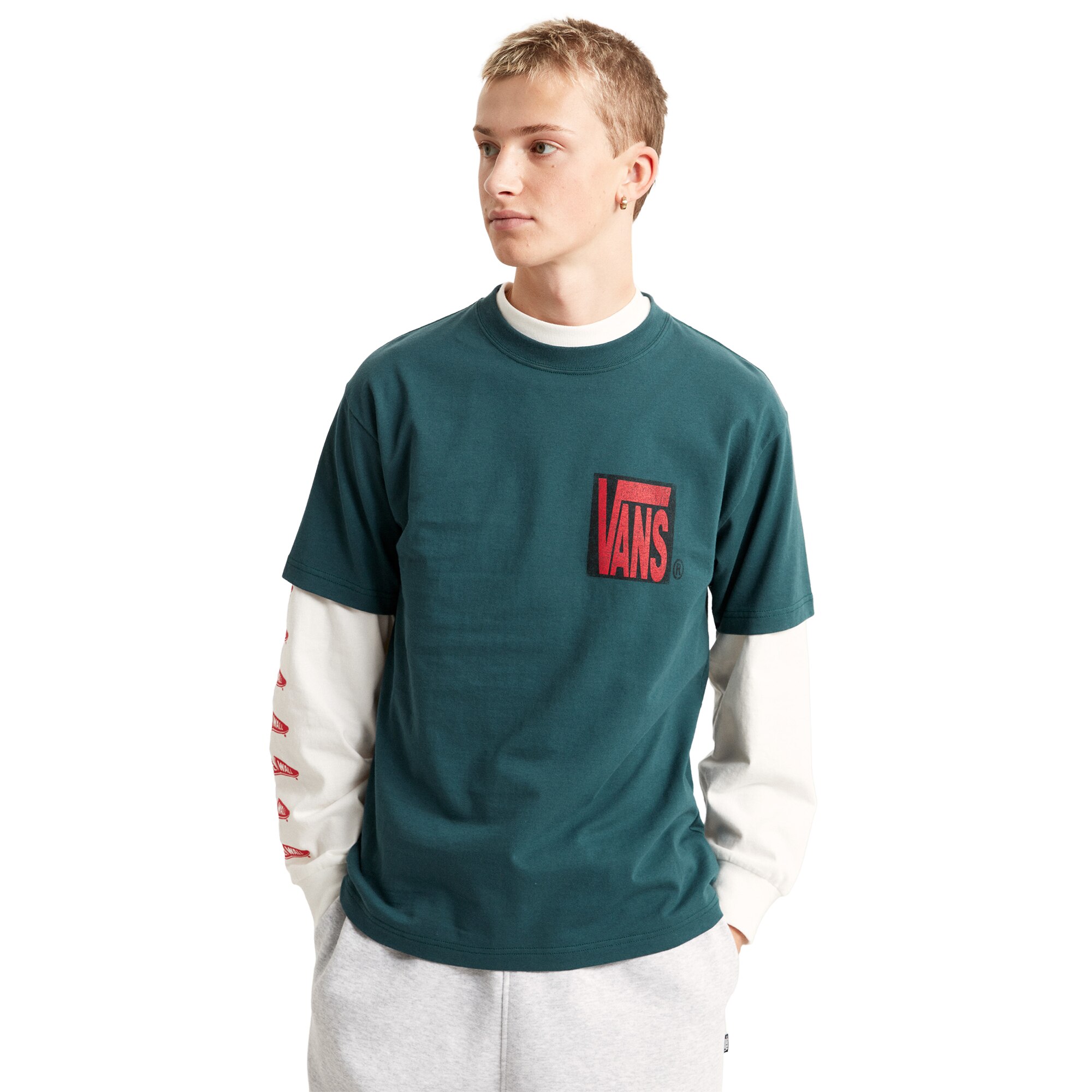 Camiseta de hombre Stretch Stack Crackle Vans - Verde oscuro Verde oscuro-3