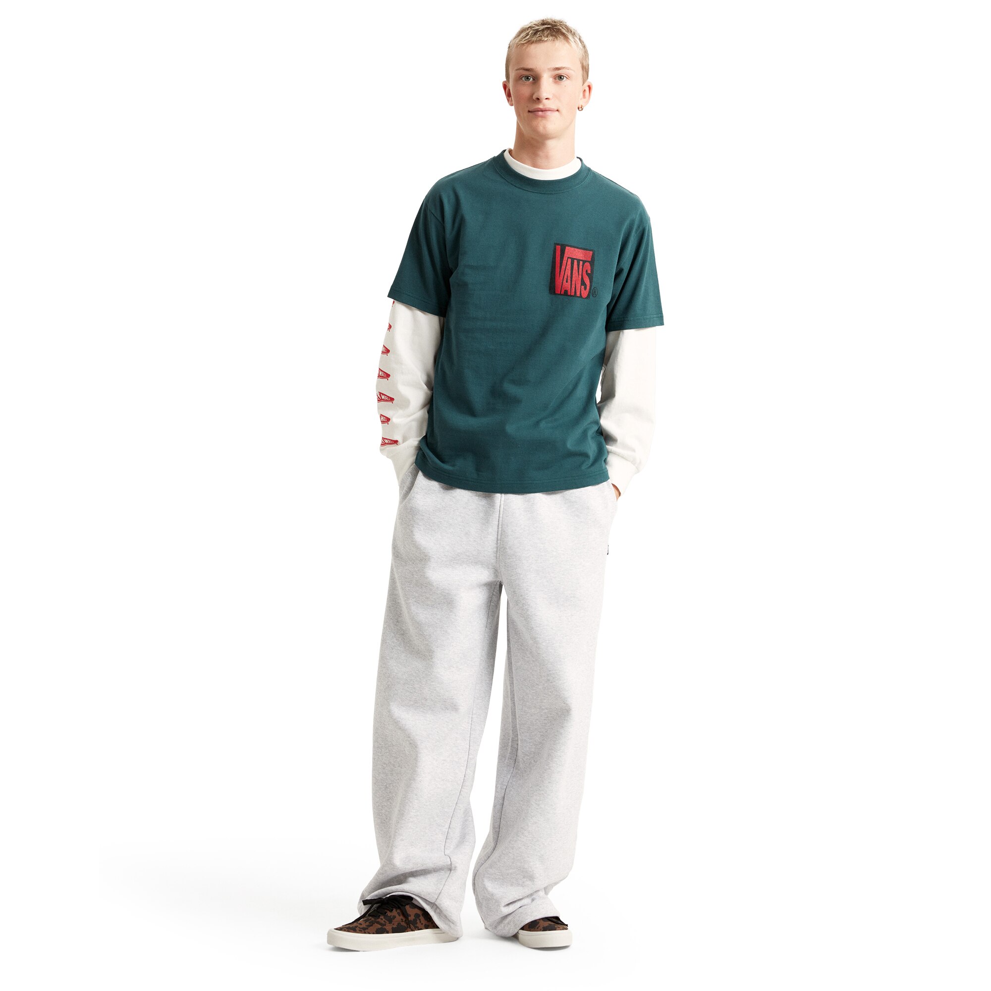 Camiseta de hombre Stretch Stack Crackle Vans - Verde oscuro Verde oscuro-4